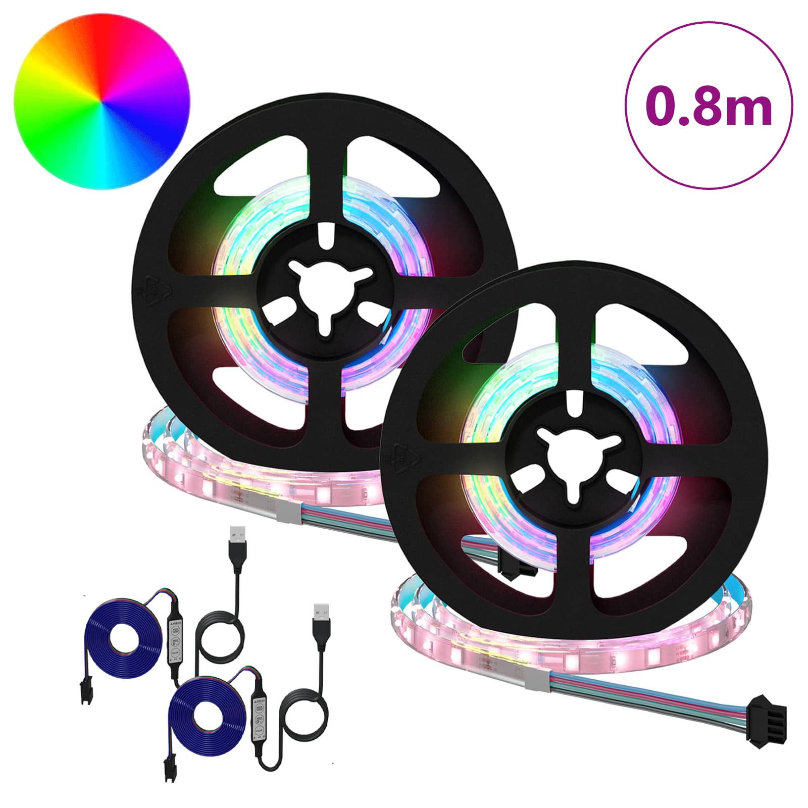 LED-strip 2 pcs Zwart en transparant 400 mm Koper en kunststof is nu te koop bij PeponiXL, paradijselijk wonen!