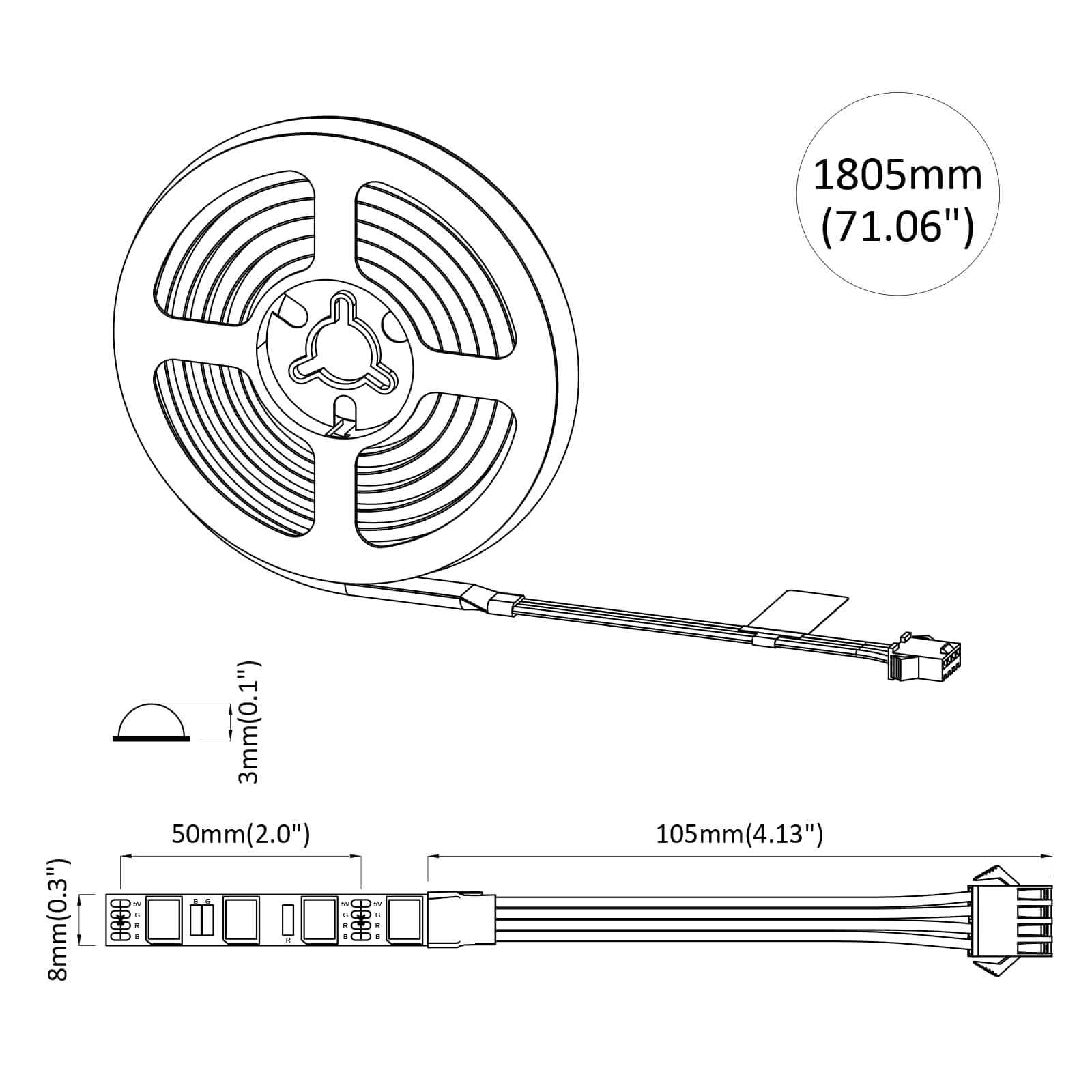 LED-strip 2 pcs Zwart en transparant 1700 mm Koper en kunststof is nu te koop bij PeponiXL, paradijselijk wonen!
