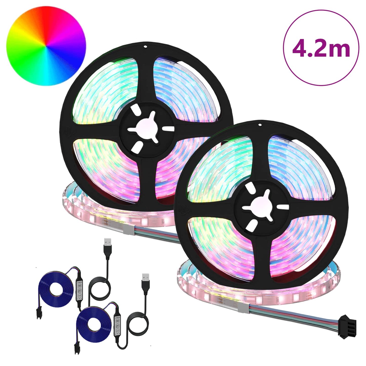 LED-strip 2 pcs Zwart en transparant 210 x 0,8 x 0,3 cm is nu te koop bij PeponiXL, paradijselijk wonen!