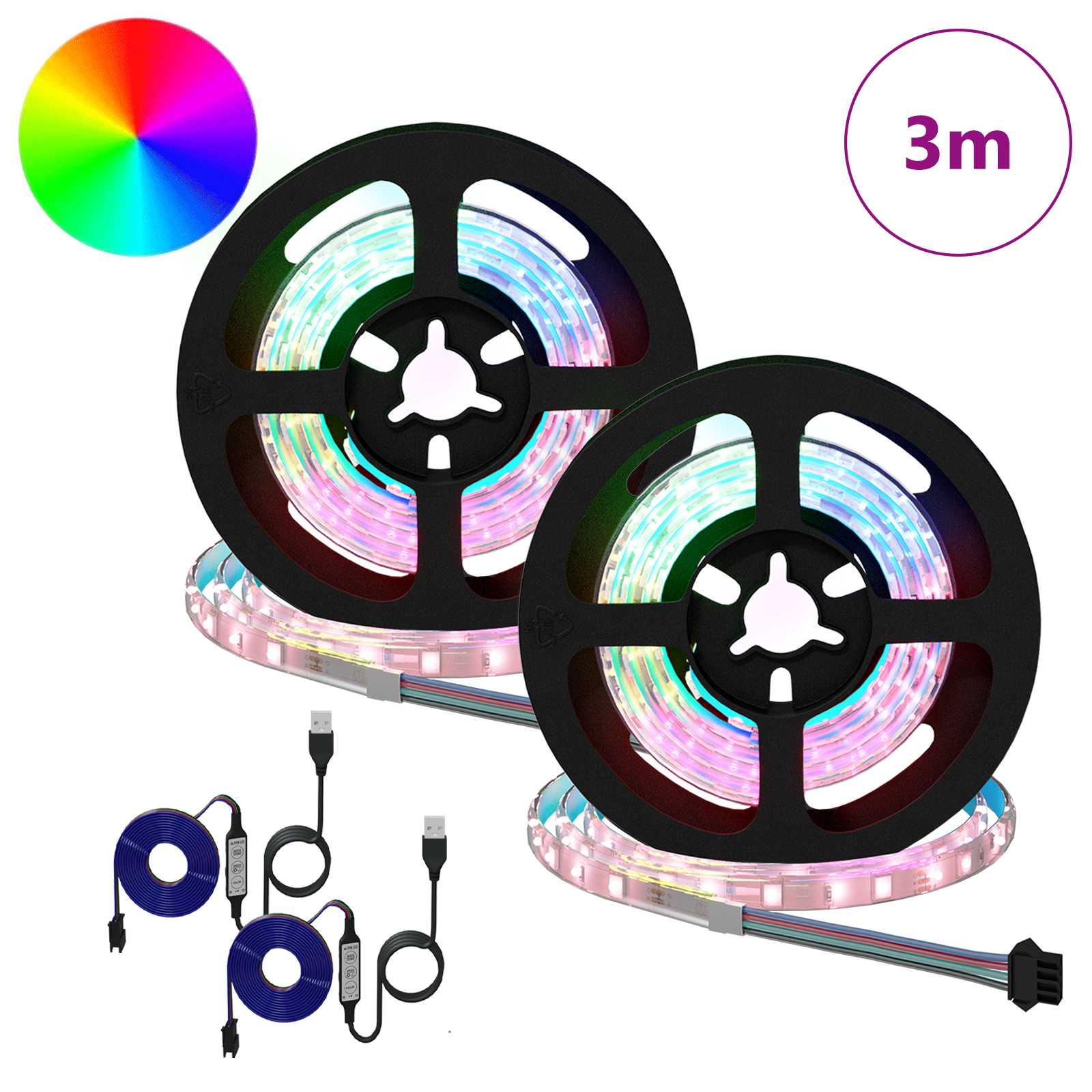 LED-strip 2 pcs Zwart en transparant 750 mm Koper en kunststof is nu te koop bij PeponiXL, paradijselijk wonen!