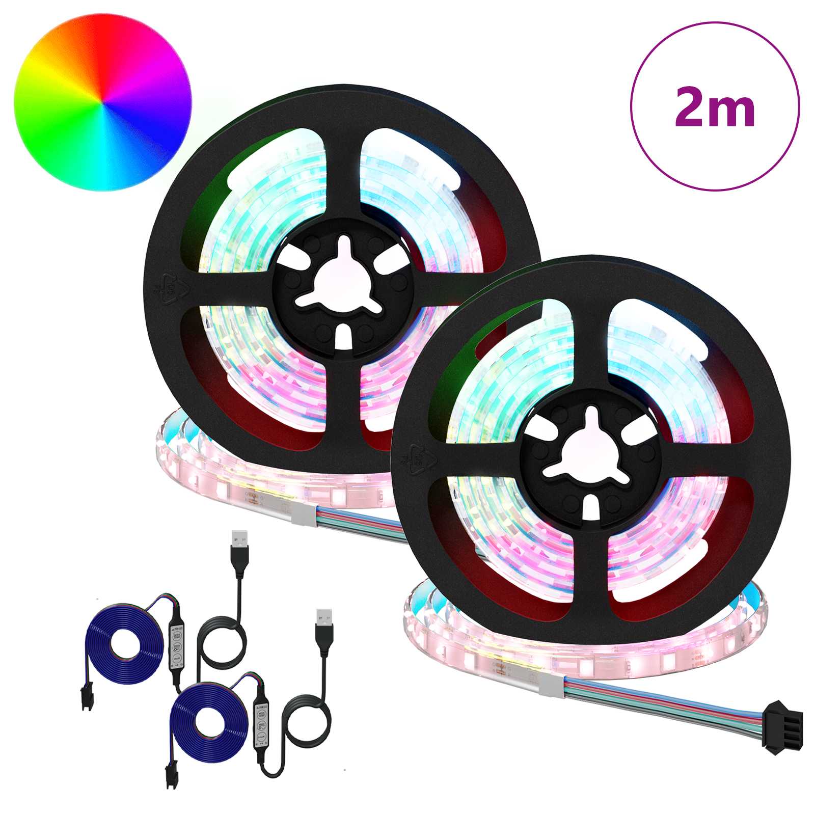 LED-strip 2 pcs Zwart en transparant 1000 mm Koper en kunststof is nu te koop bij PeponiXL, paradijselijk wonen!