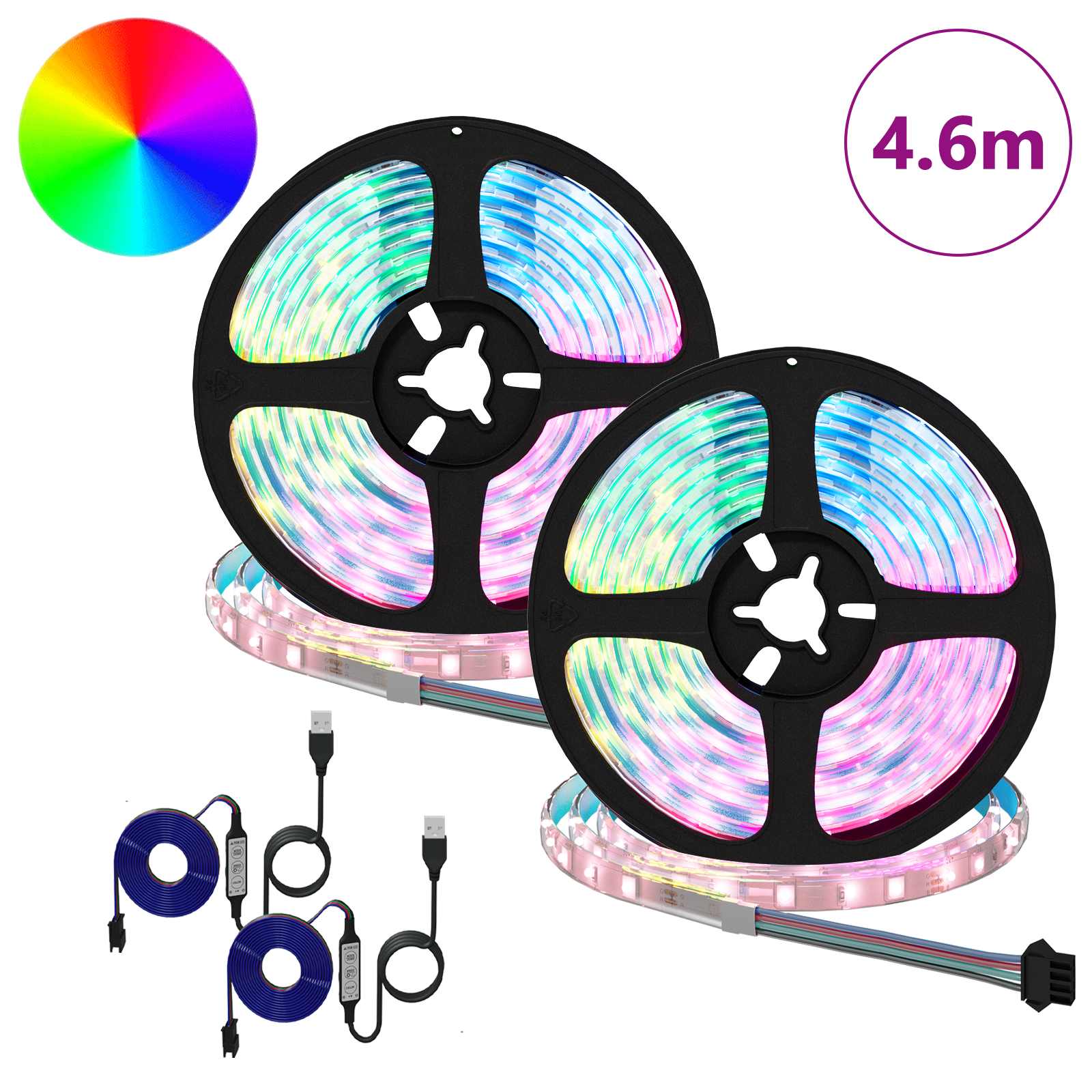 LED-strip 2 pcs Zwart en transparant 2300 mm Koper en kunststof is nu te koop bij PeponiXL, paradijselijk wonen!