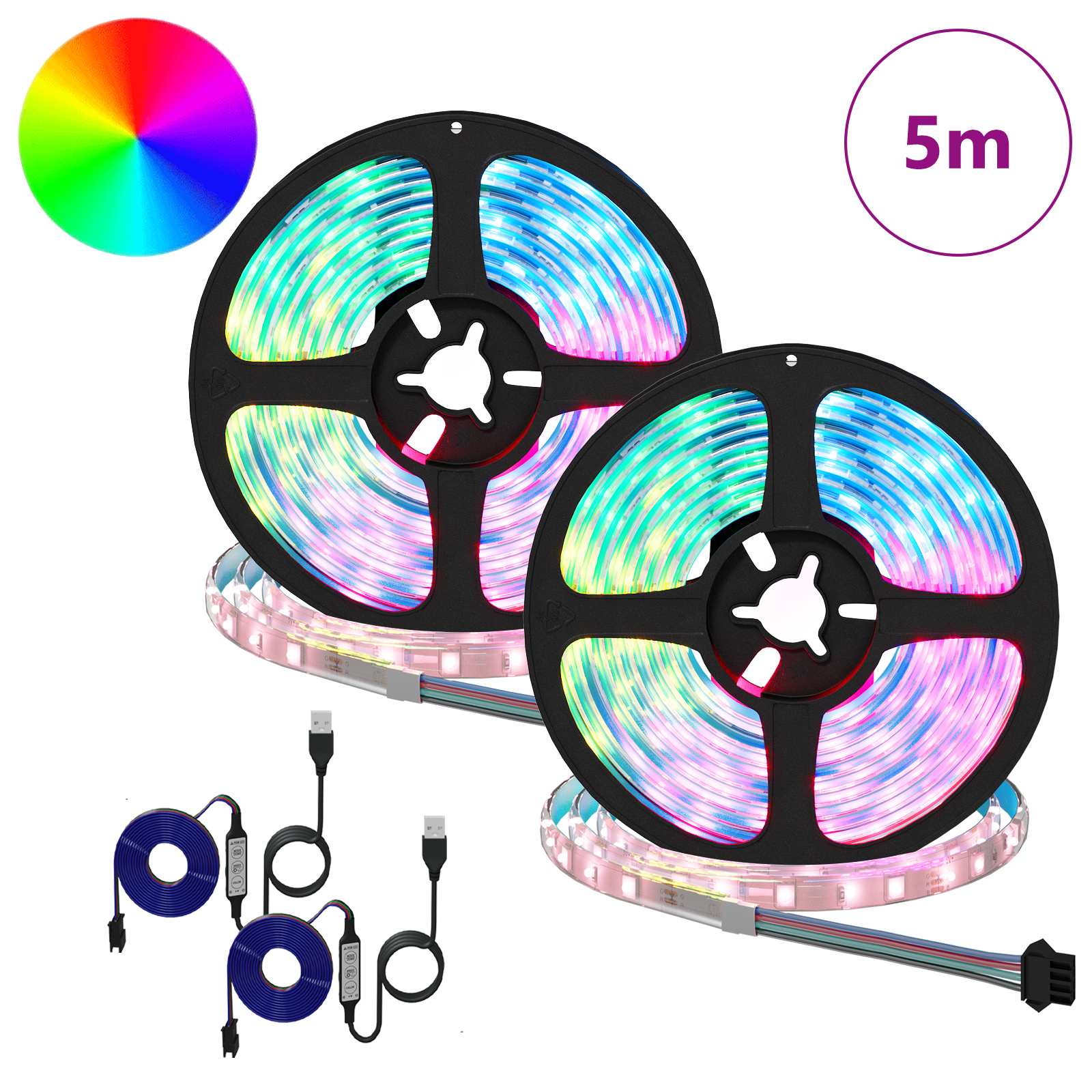 LED-strip 2 pcs Zwart en transparant 2500 mm Koper en kunststof is nu te koop bij PeponiXL, paradijselijk wonen!