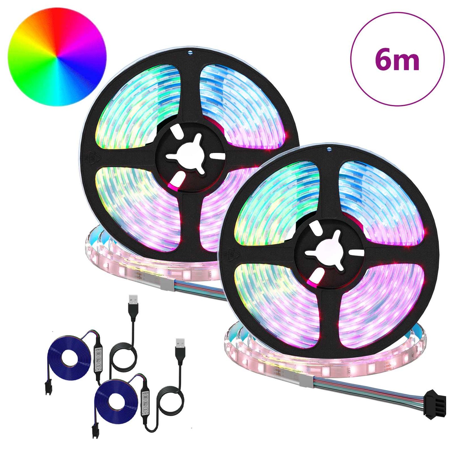 LED-strip 2 pcs Zwart en transparant 3000 mm Koper en kunststof is nu te koop bij PeponiXL, paradijselijk wonen!