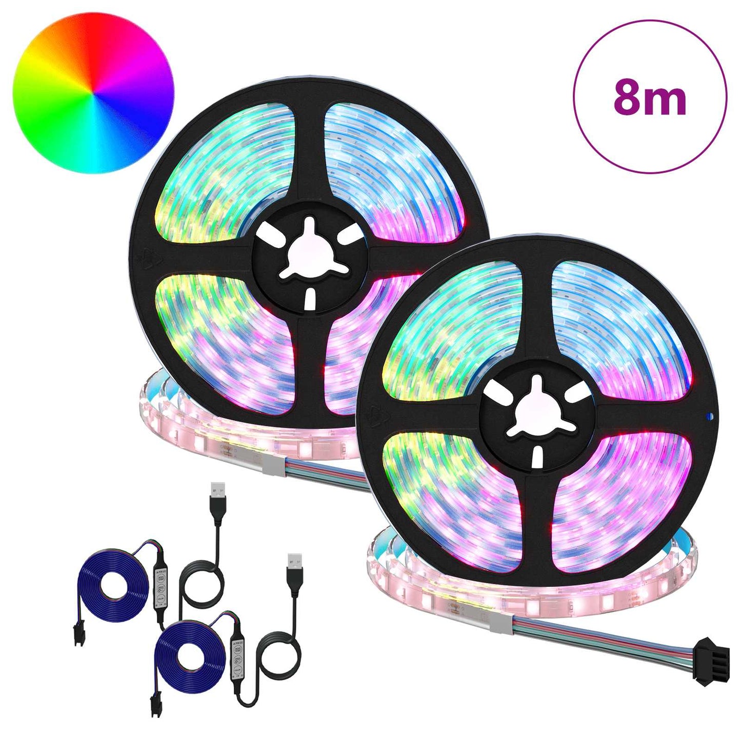 LED-strip 2 pcs Zwart en transparant 4000 mm Koper en kunststof is nu te koop bij PeponiXL, paradijselijk wonen!