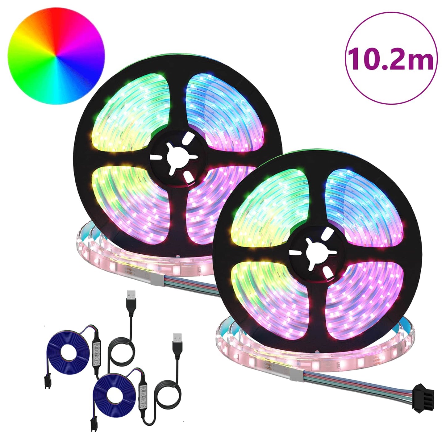 LED-strip 2 pcs Zwart en transparant 5100 mm Koper en kunststof is nu te koop bij PeponiXL, paradijselijk wonen!