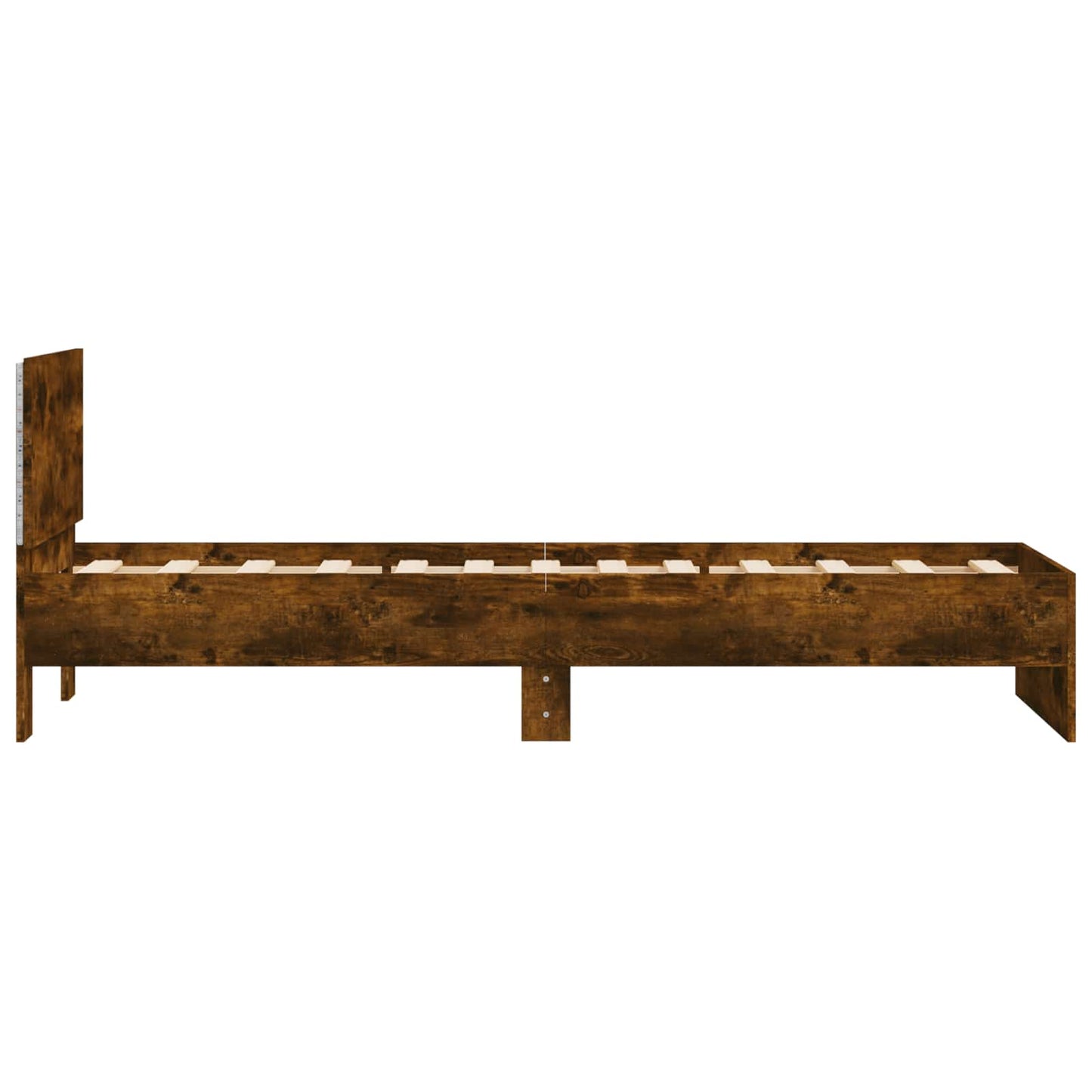 Bedframe met LED-stripverlichting Gerookt eiken Bewerkt hout