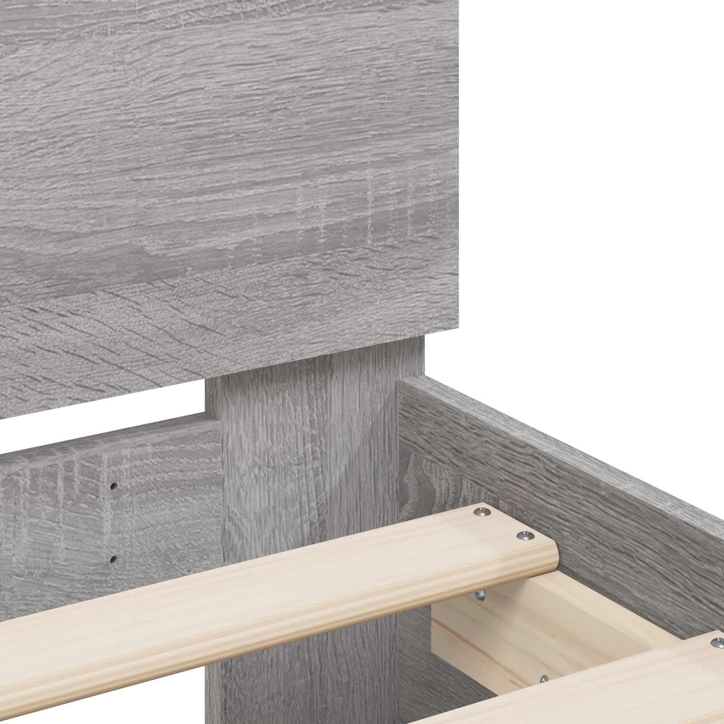 Bedframe met LED-stripverlichting Grijs Sonoma Bewerkt hout
