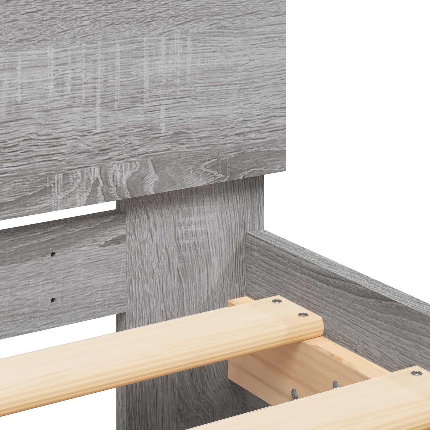 Bedframe met LED-stripverlichting Grijs Sonoma Bewerkt hout