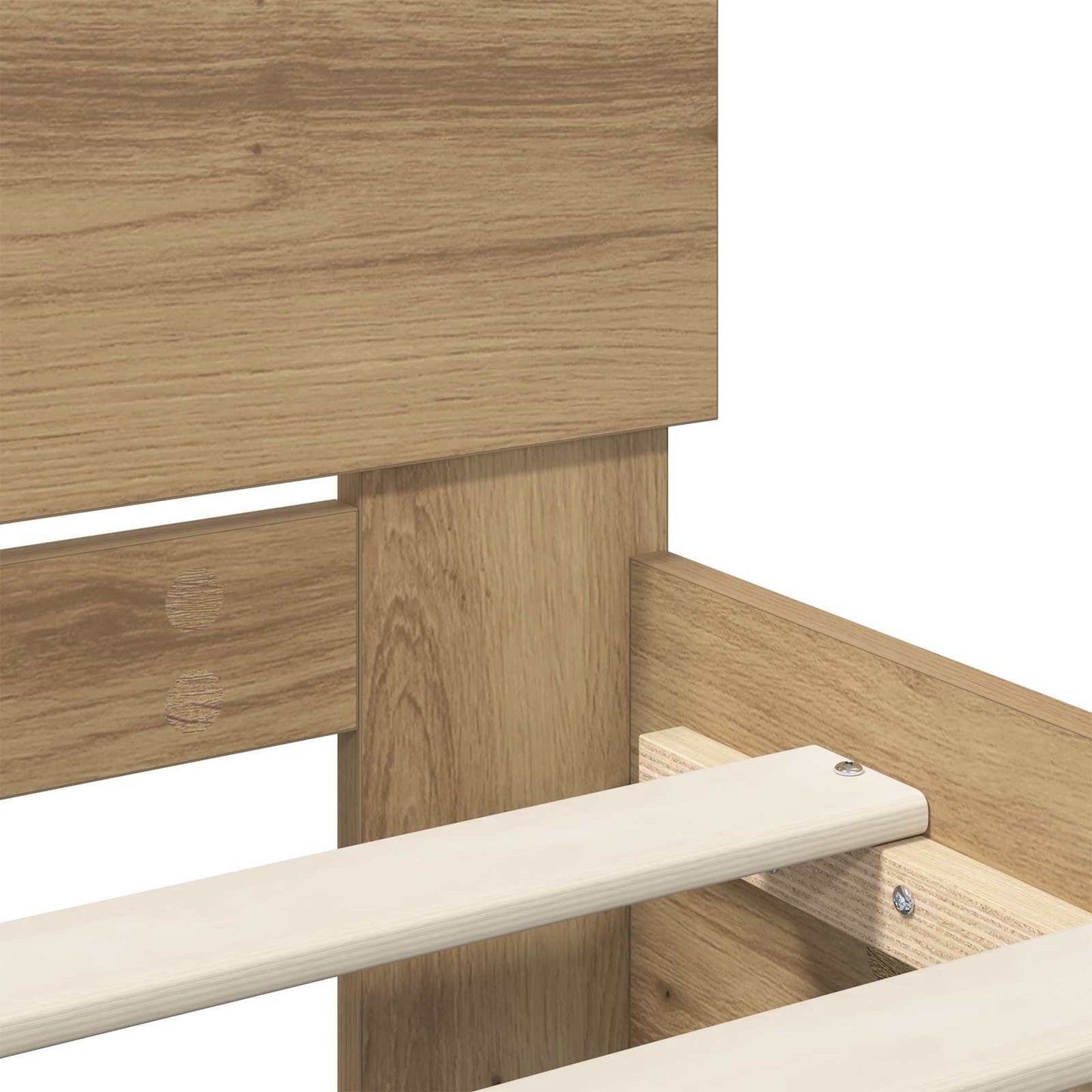 Bedframe met LED-stripverlichting Artisanaal eiken Bewerkt hout