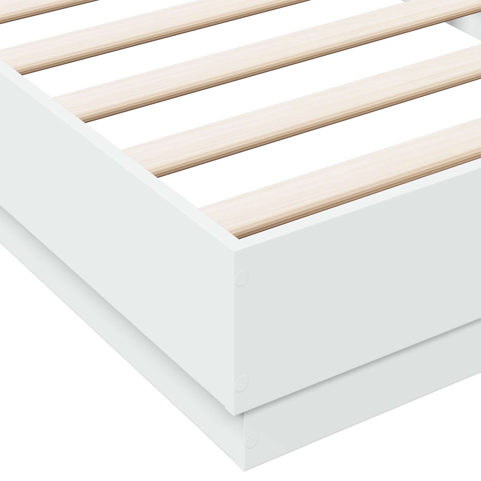 Bed Frame met LED Wit 80 x 200 cm Bewerkt hout is nu te koop bij PeponiXL, paradijselijk wonen!