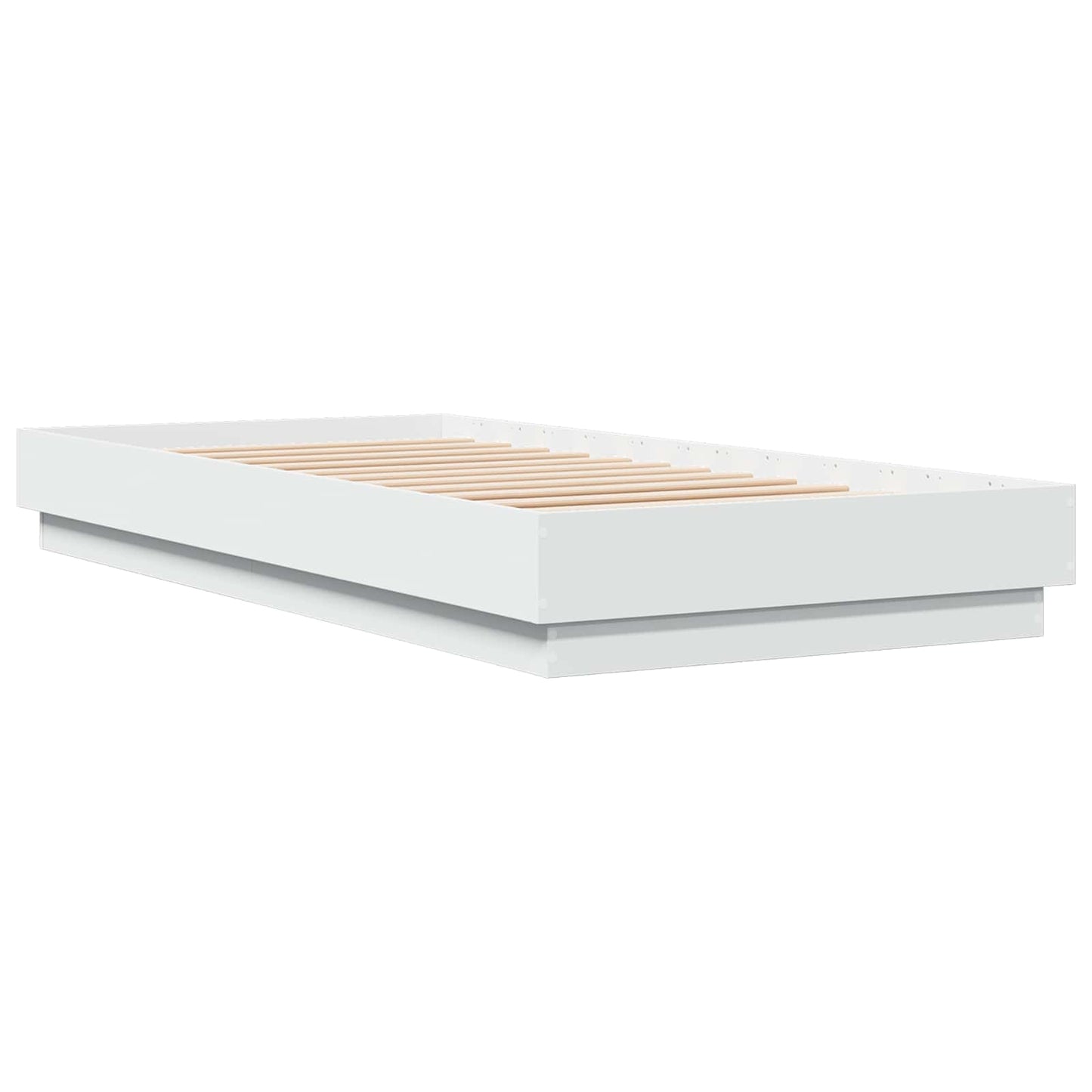 Bed Frame met LED Wit 80 x 200 cm Bewerkt hout is nu te koop bij PeponiXL, paradijselijk wonen!