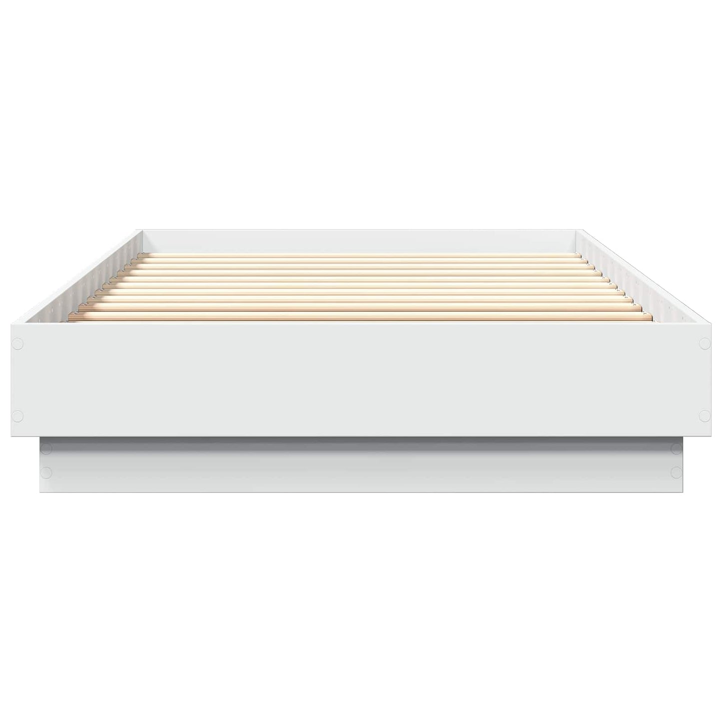 Bed Frame met LED Wit 80 x 200 cm Bewerkt hout is nu te koop bij PeponiXL, paradijselijk wonen!