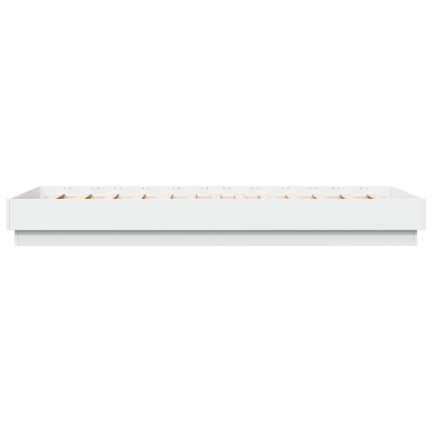 Bed Frame met LED Wit 80 x 200 cm Bewerkt hout is nu te koop bij PeponiXL, paradijselijk wonen!