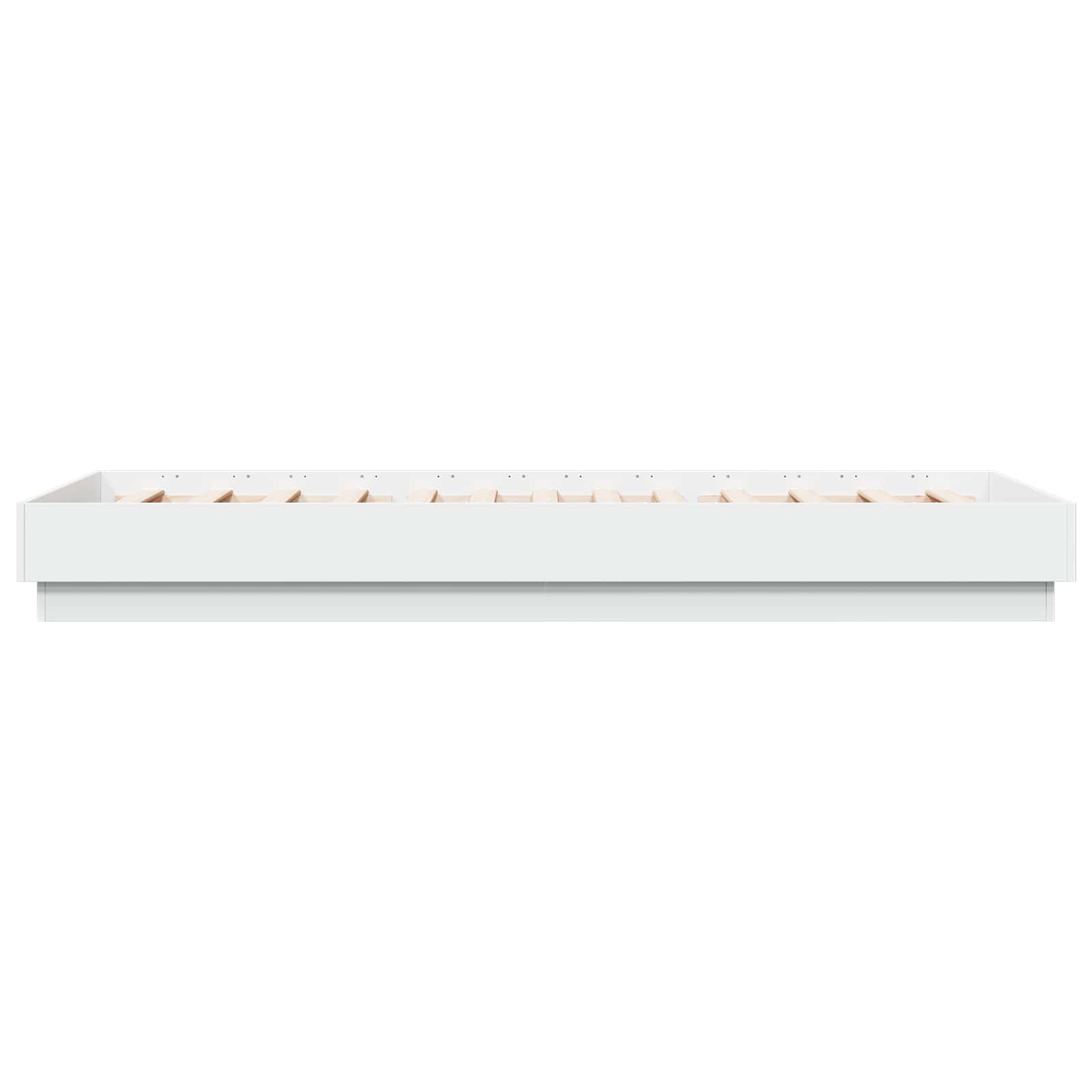 Bed Frame met LED Wit 80 x 200 cm Bewerkt hout is nu te koop bij PeponiXL, paradijselijk wonen!