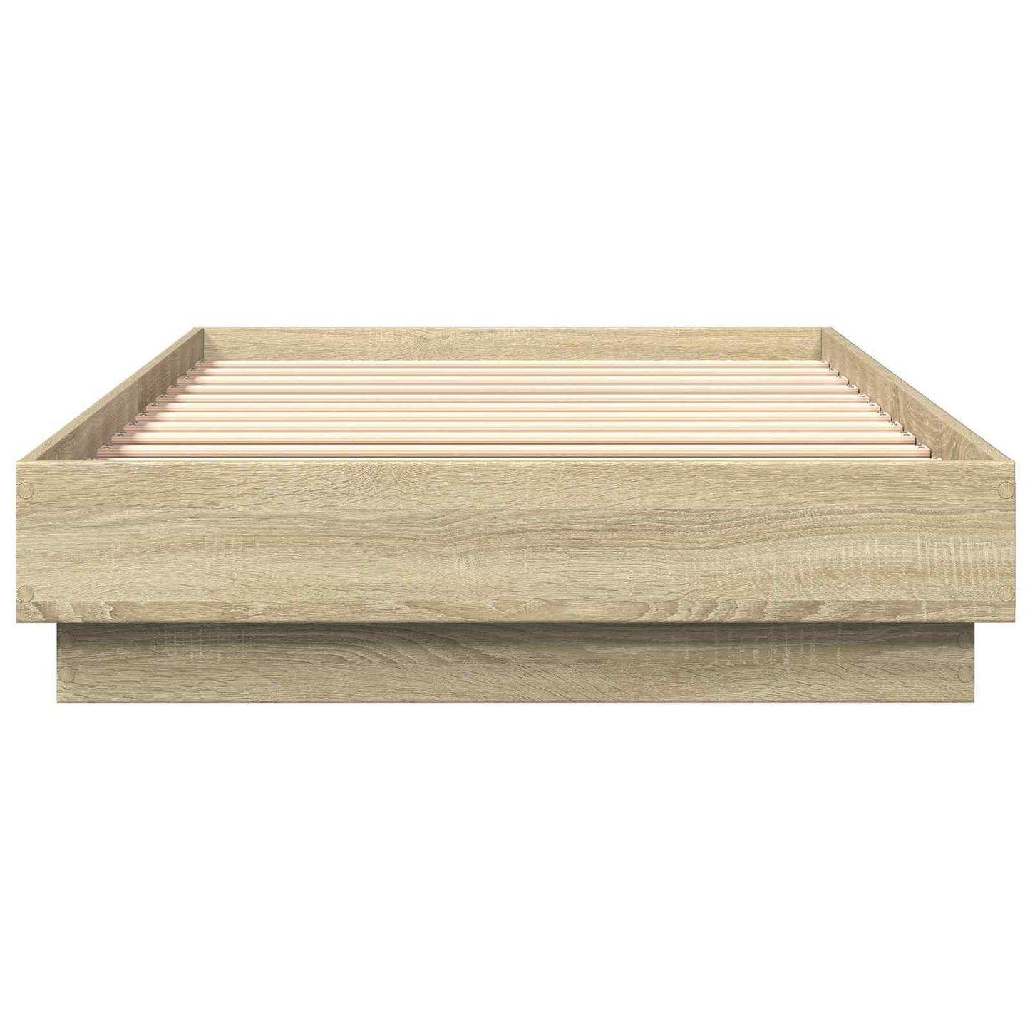 Bed Frame met LED Sonoma Eiken 80 x 200 cm Bewerkt hout is nu te koop bij PeponiXL, paradijselijk wonen!