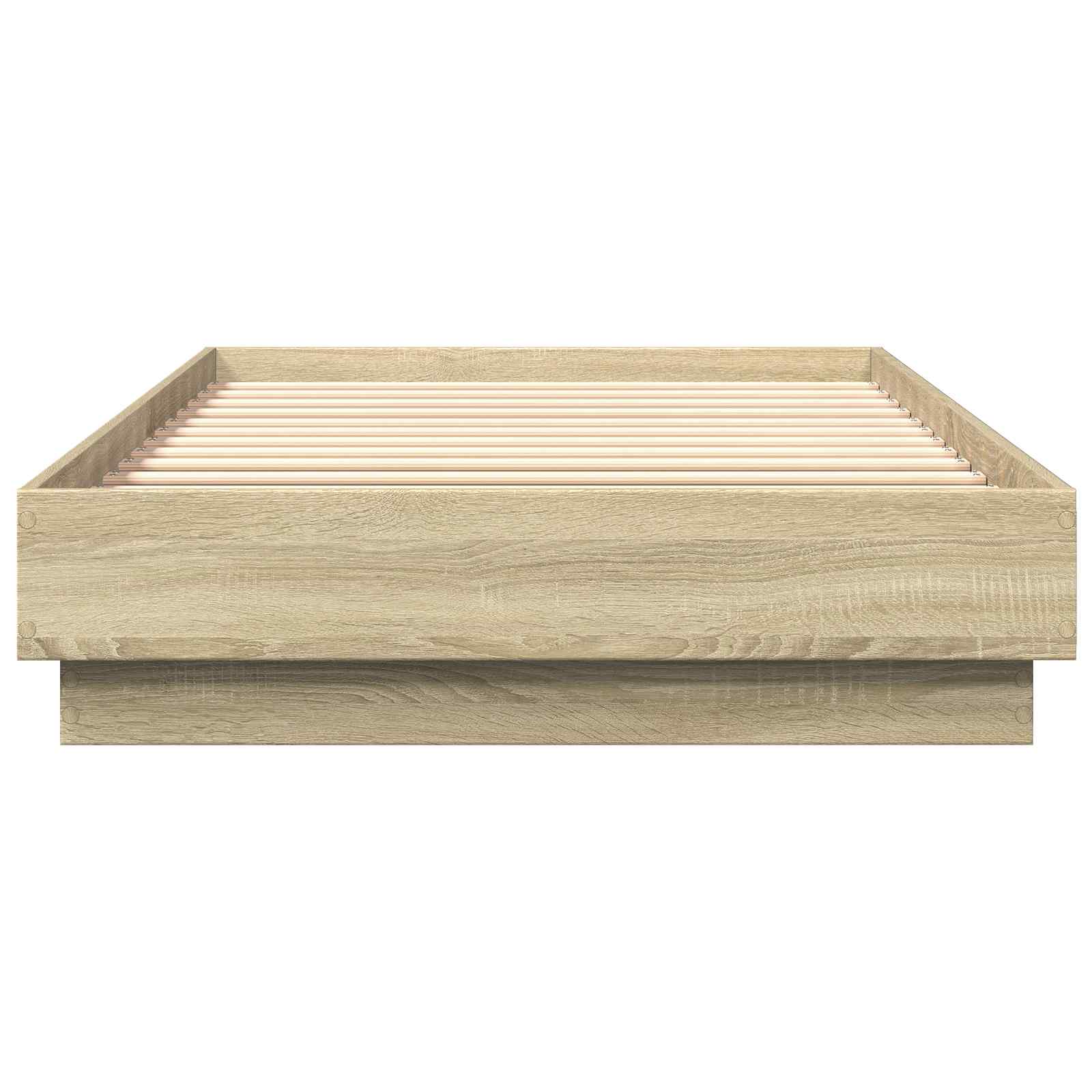 Bed Frame met LED Sonoma Eiken 80 x 200 cm Bewerkt hout is nu te koop bij PeponiXL, paradijselijk wonen!