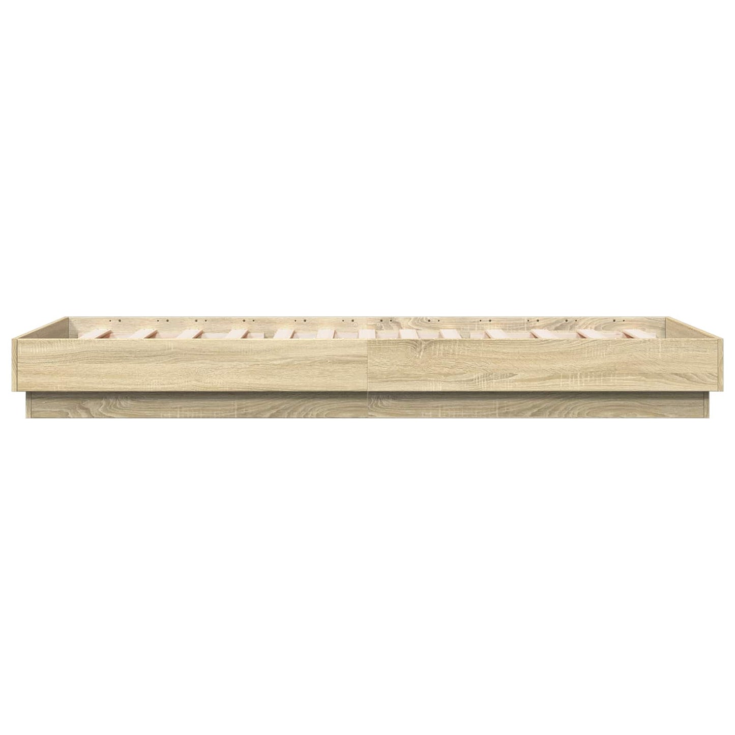 Bed Frame met LED Sonoma Eiken 80 x 200 cm Bewerkt hout is nu te koop bij PeponiXL, paradijselijk wonen!