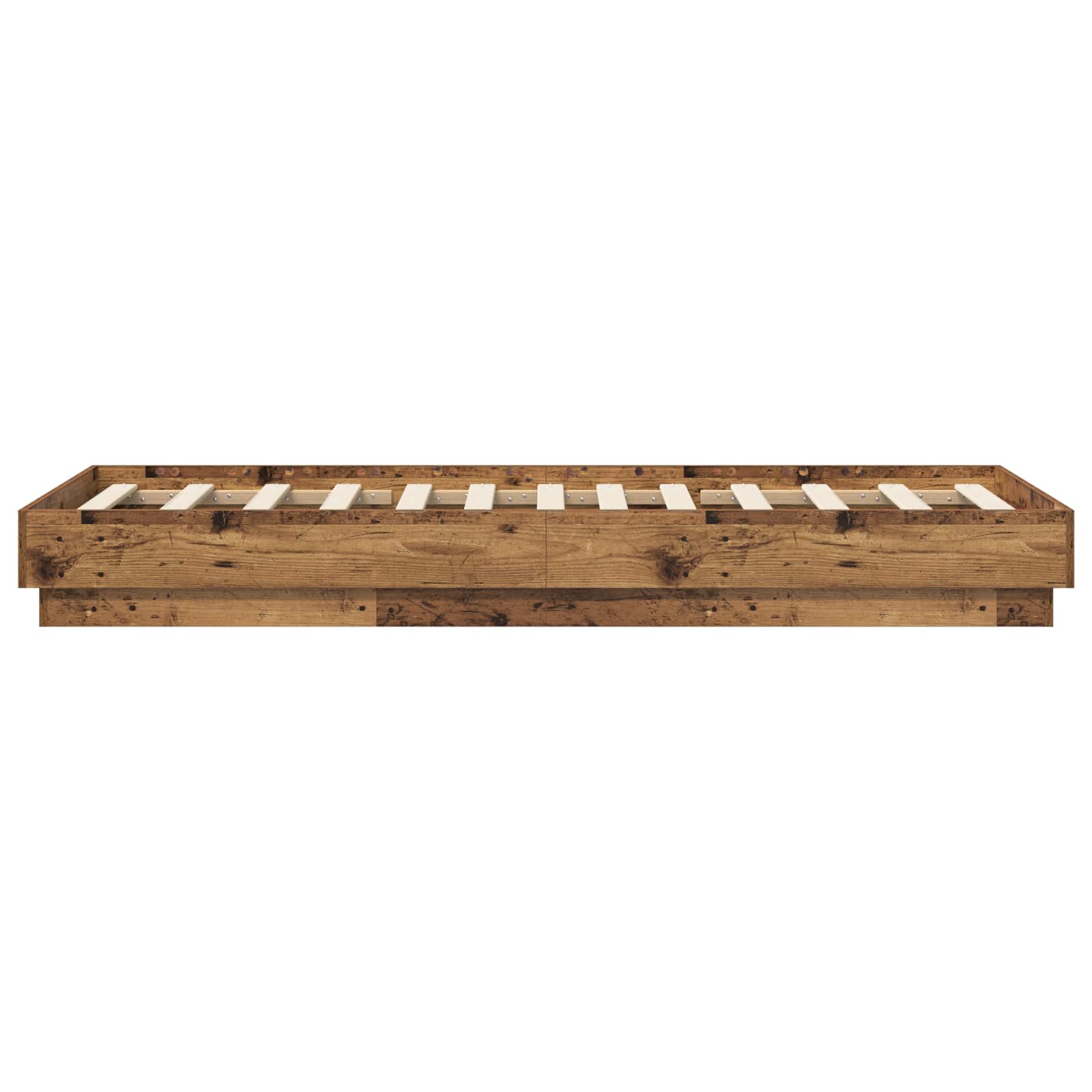 Bed Frame met LED Oud hout 80 x 200 cm Bewerkt hout is nu te koop bij PeponiXL, paradijselijk wonen!