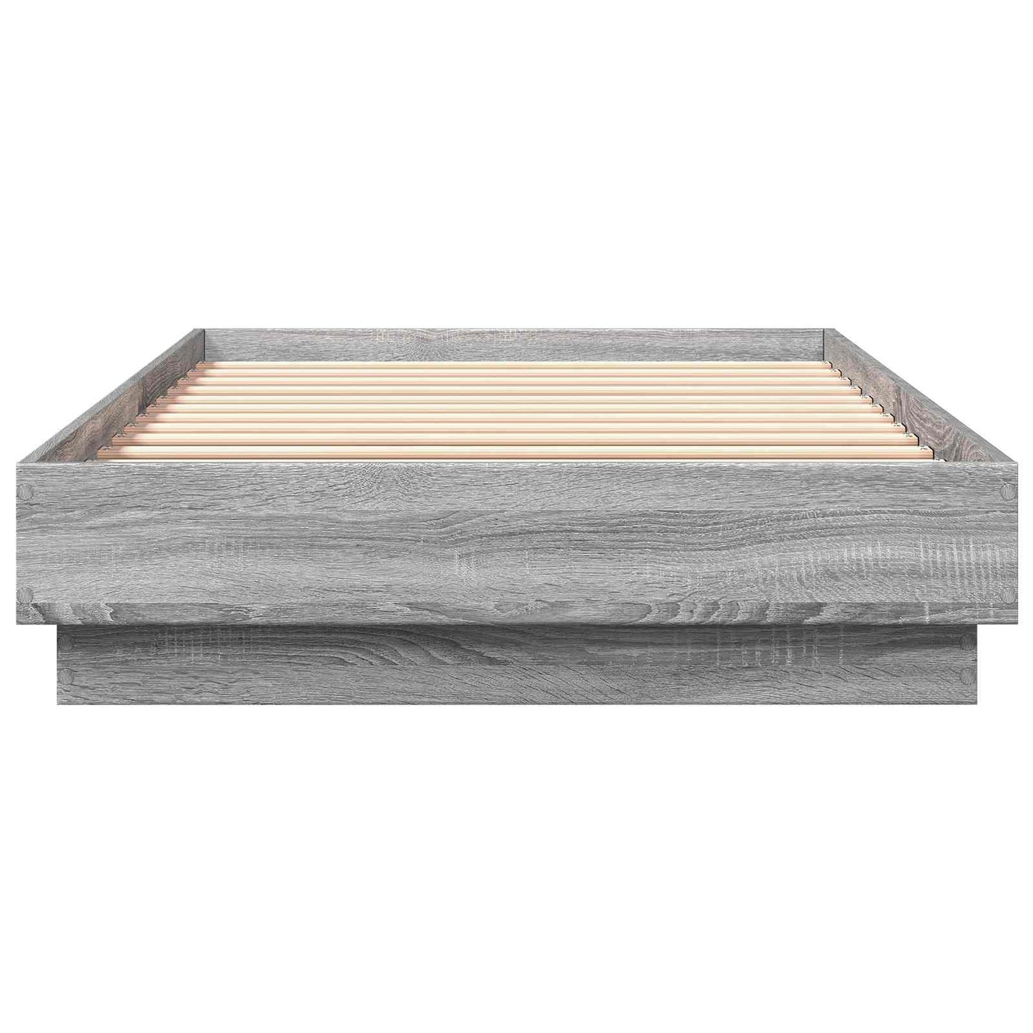 Bed Frame met LED Grijs Sonoma 80 x 200 cm Bewerkt hout is nu te koop bij PeponiXL, paradijselijk wonen!