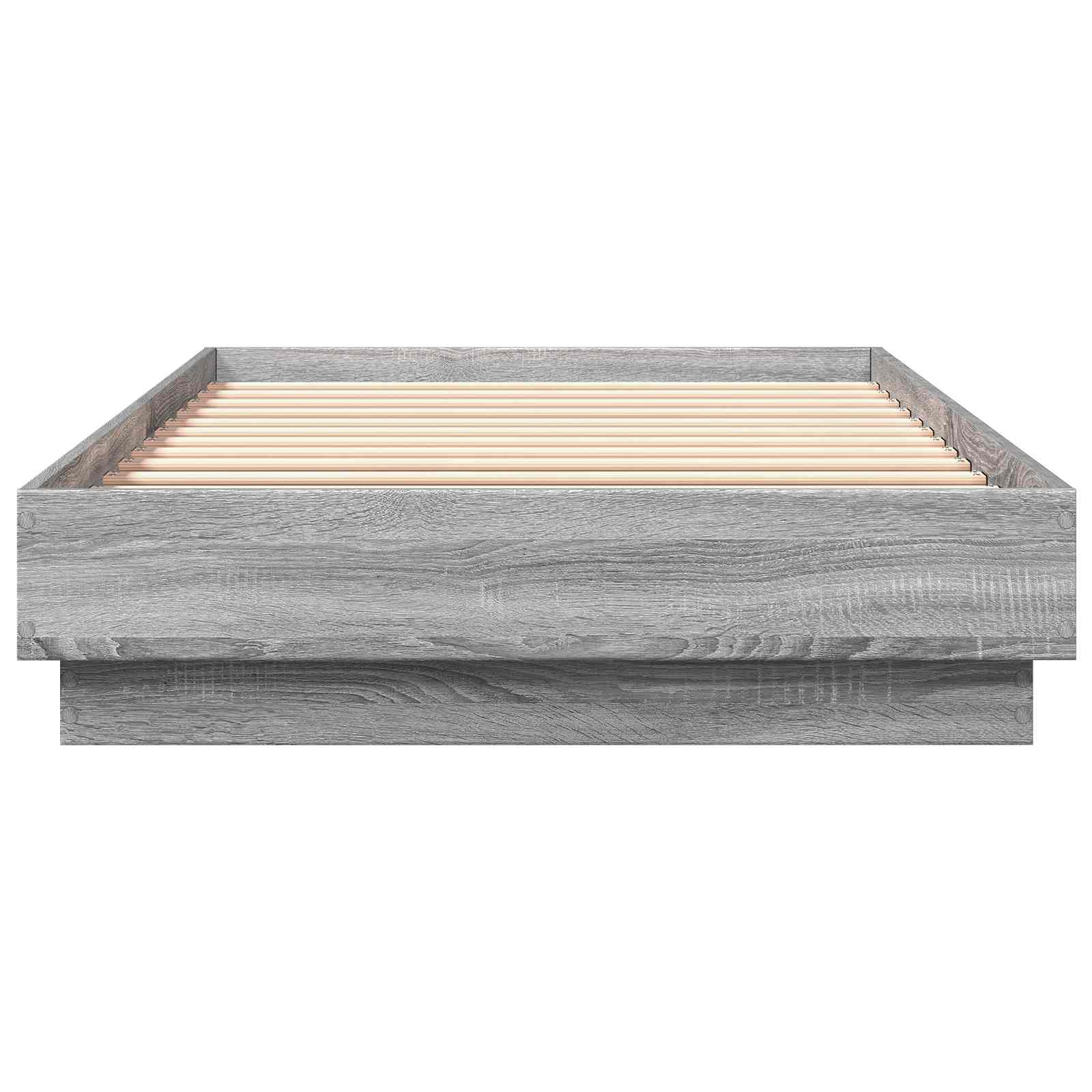 Bed Frame met LED Grijs Sonoma 80 x 200 cm Bewerkt hout is nu te koop bij PeponiXL, paradijselijk wonen!