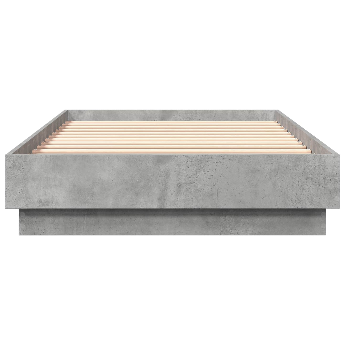 Bed Frame met LED Betongrijs 80 x 200 cm Bewerkt hout is nu te koop bij PeponiXL, paradijselijk wonen!