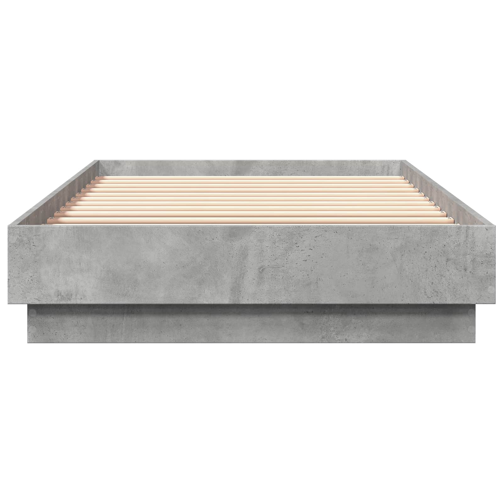 Bed Frame met LED Betongrijs 80 x 200 cm Bewerkt hout is nu te koop bij PeponiXL, paradijselijk wonen!