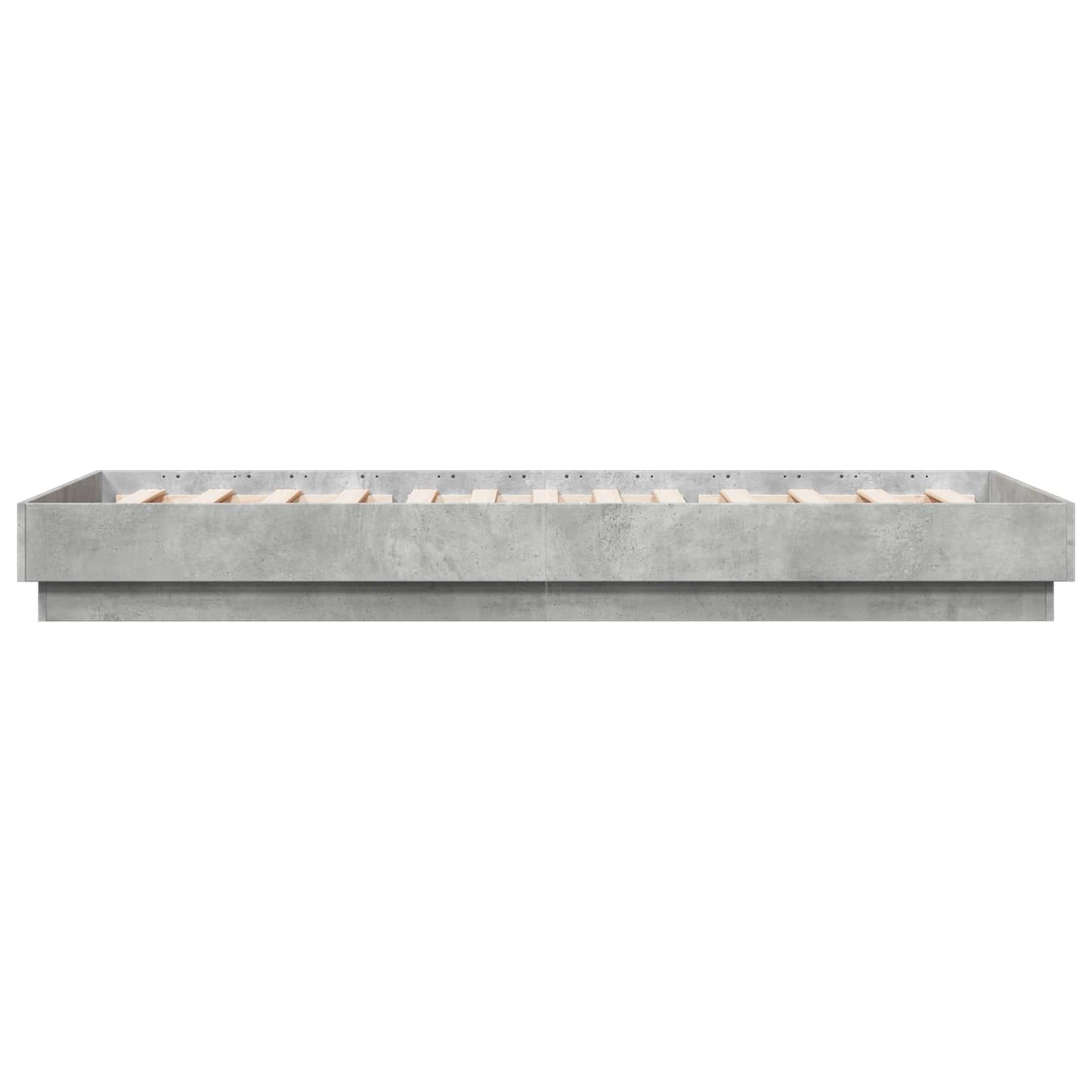 Bed Frame met LED Betongrijs 80 x 200 cm Bewerkt hout is nu te koop bij PeponiXL, paradijselijk wonen!