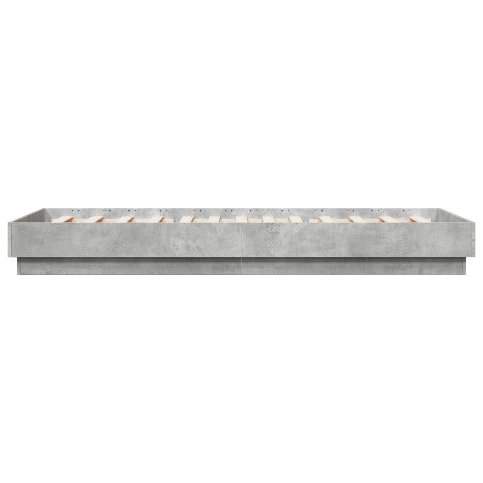 Bed Frame met LED Betongrijs 80 x 200 cm Bewerkt hout is nu te koop bij PeponiXL, paradijselijk wonen!