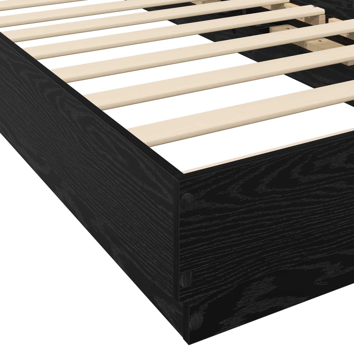 Bed Frame met LED Zwart eiken 80 x 200 cm Bewerkt hout is nu te koop bij PeponiXL, paradijselijk wonen!