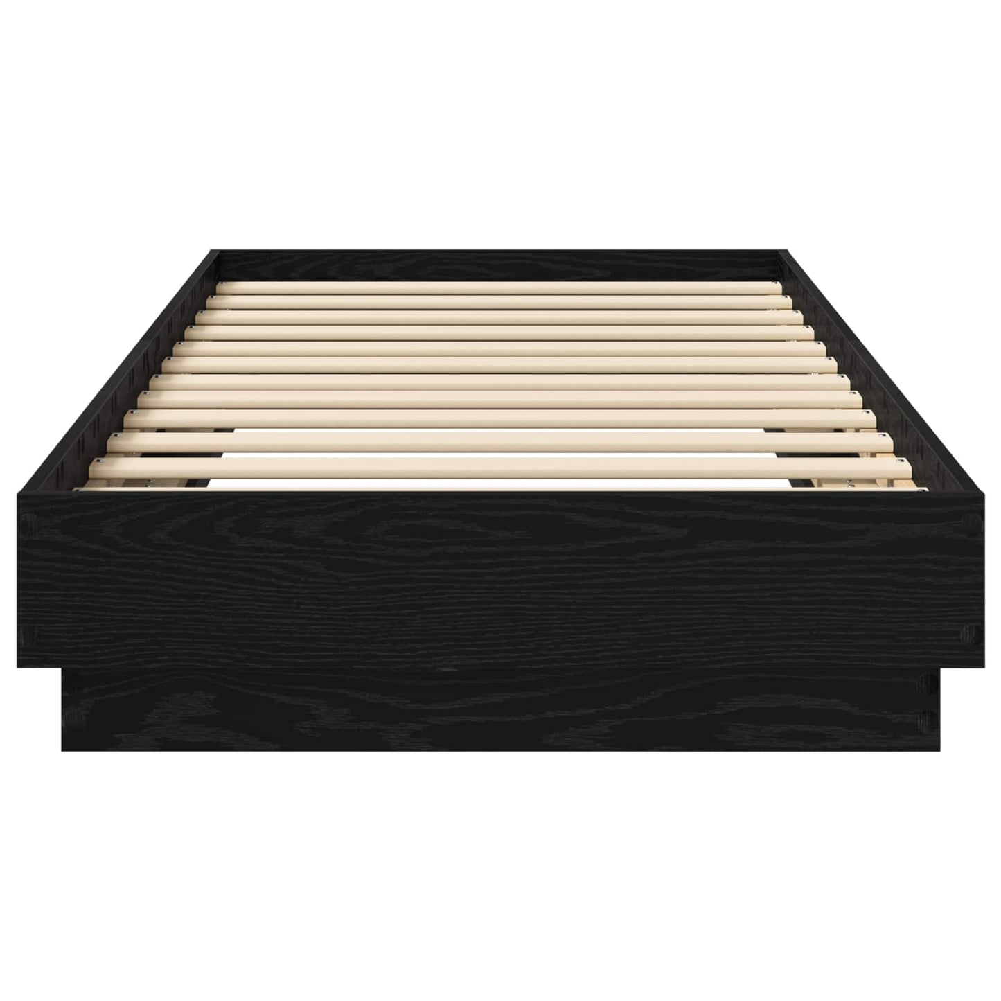 Bed Frame met LED Zwart eiken 80 x 200 cm Bewerkt hout is nu te koop bij PeponiXL, paradijselijk wonen!