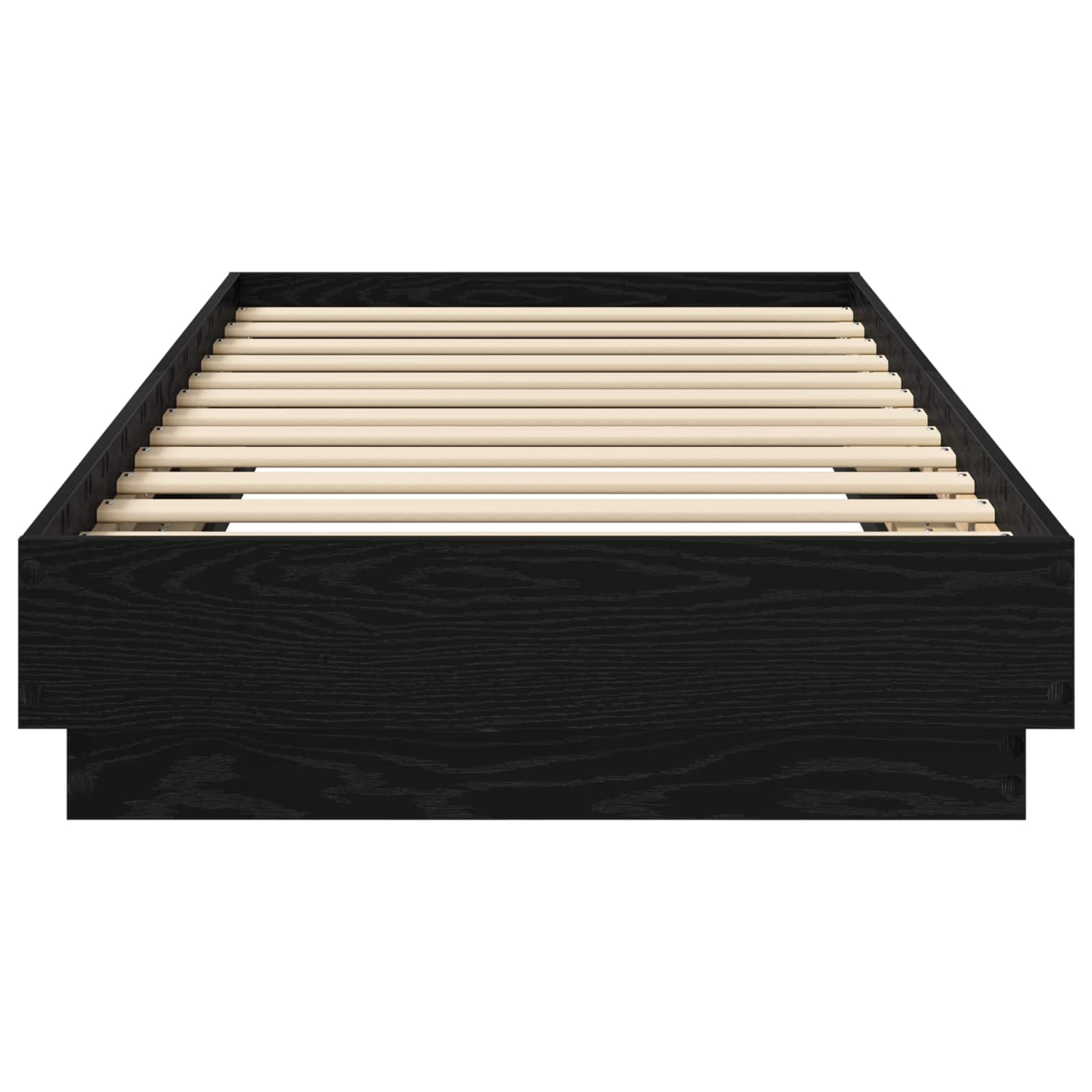 Bed Frame met LED Zwart eiken 80 x 200 cm Bewerkt hout is nu te koop bij PeponiXL, paradijselijk wonen!