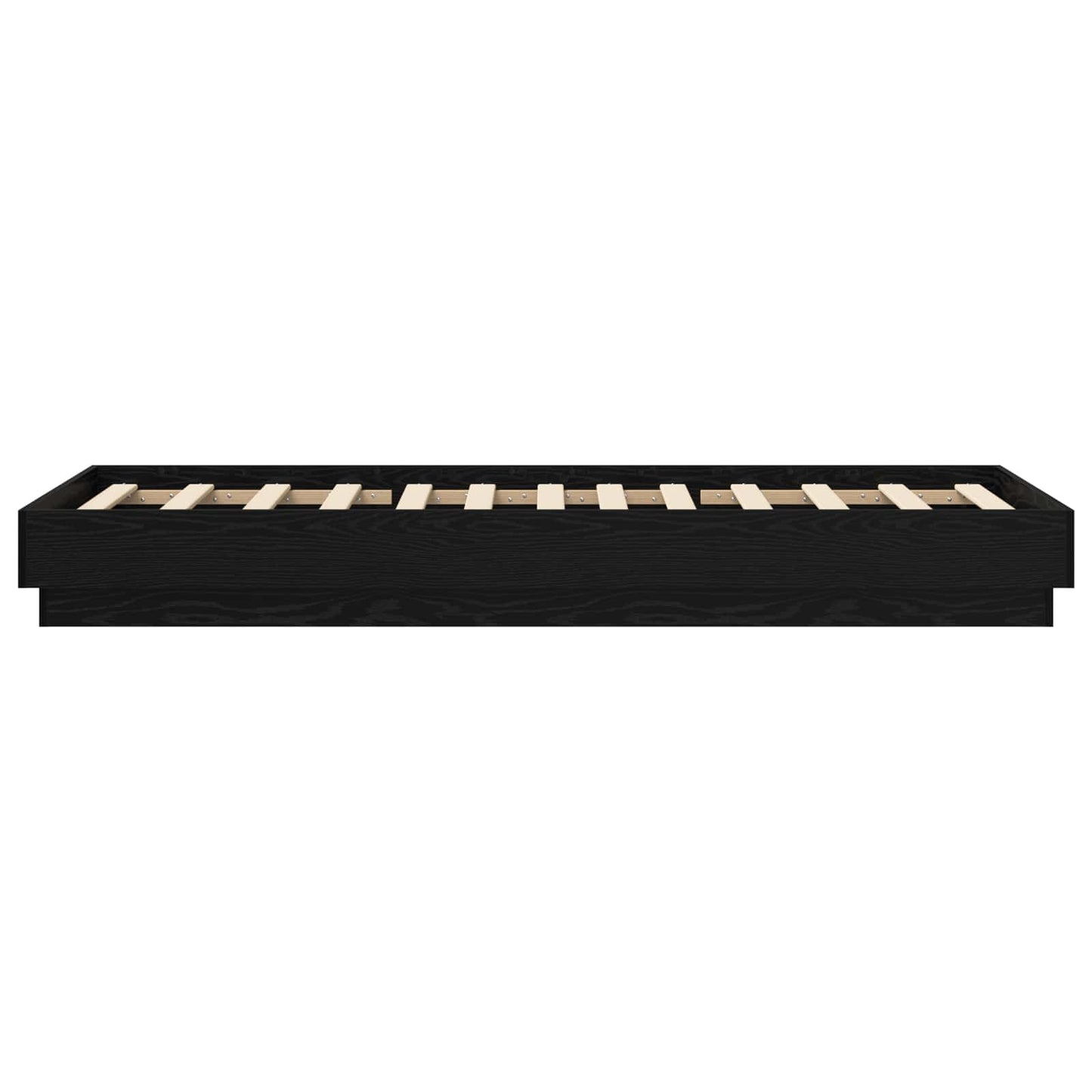 Bed Frame met LED Zwart eiken 80 x 200 cm Bewerkt hout is nu te koop bij PeponiXL, paradijselijk wonen!