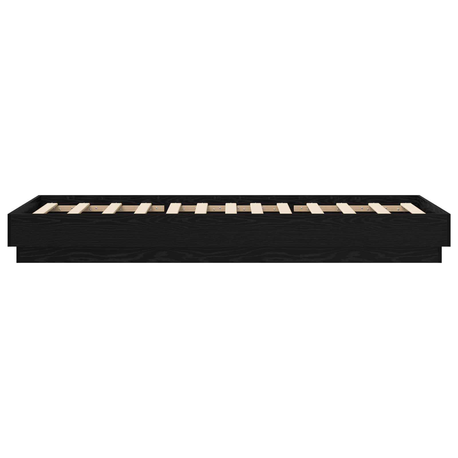 Bed Frame met LED Zwart eiken 80 x 200 cm Bewerkt hout is nu te koop bij PeponiXL, paradijselijk wonen!