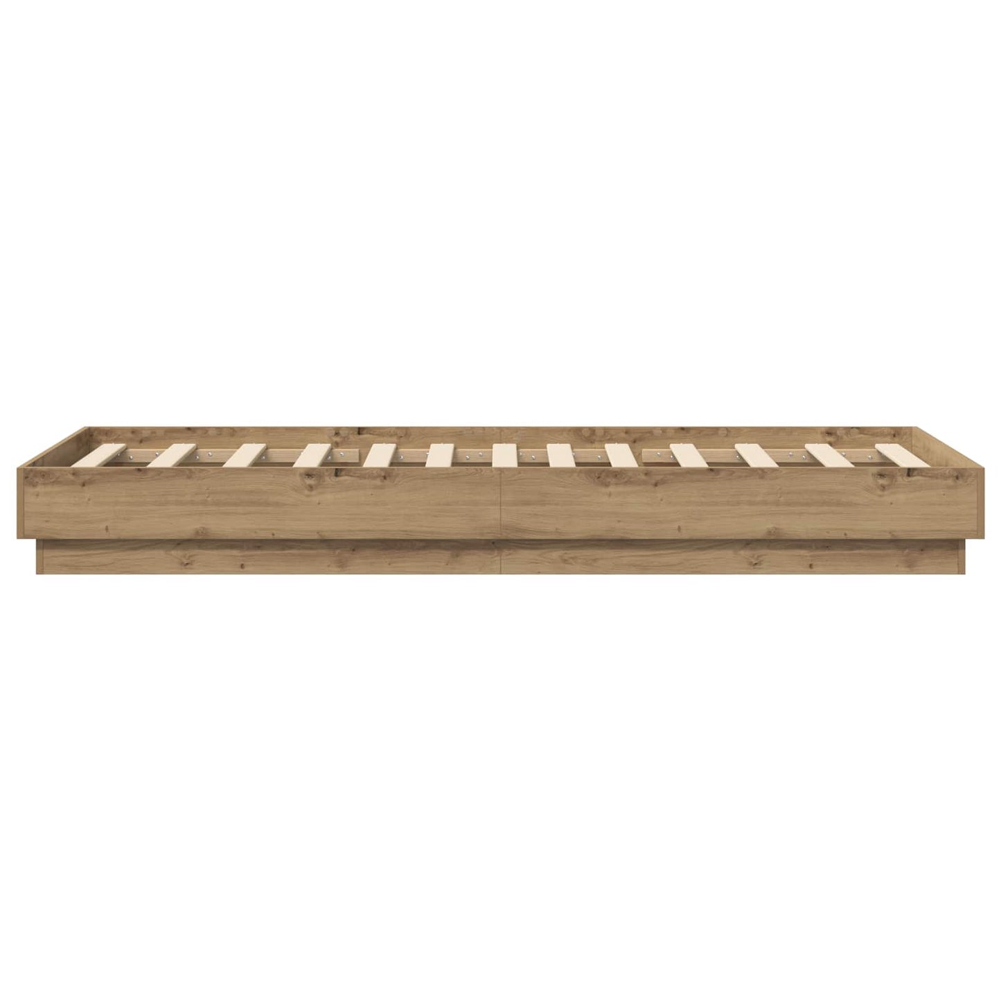 Bed Frame met LED Artisanaal eiken 80 x 200 cm Bewerkt hout is nu te koop bij PeponiXL, paradijselijk wonen!