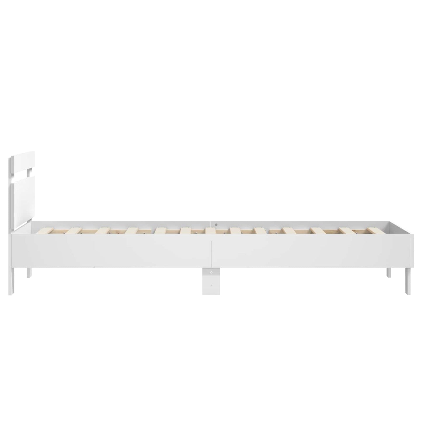 Bedframe Wit Bewerkt hout