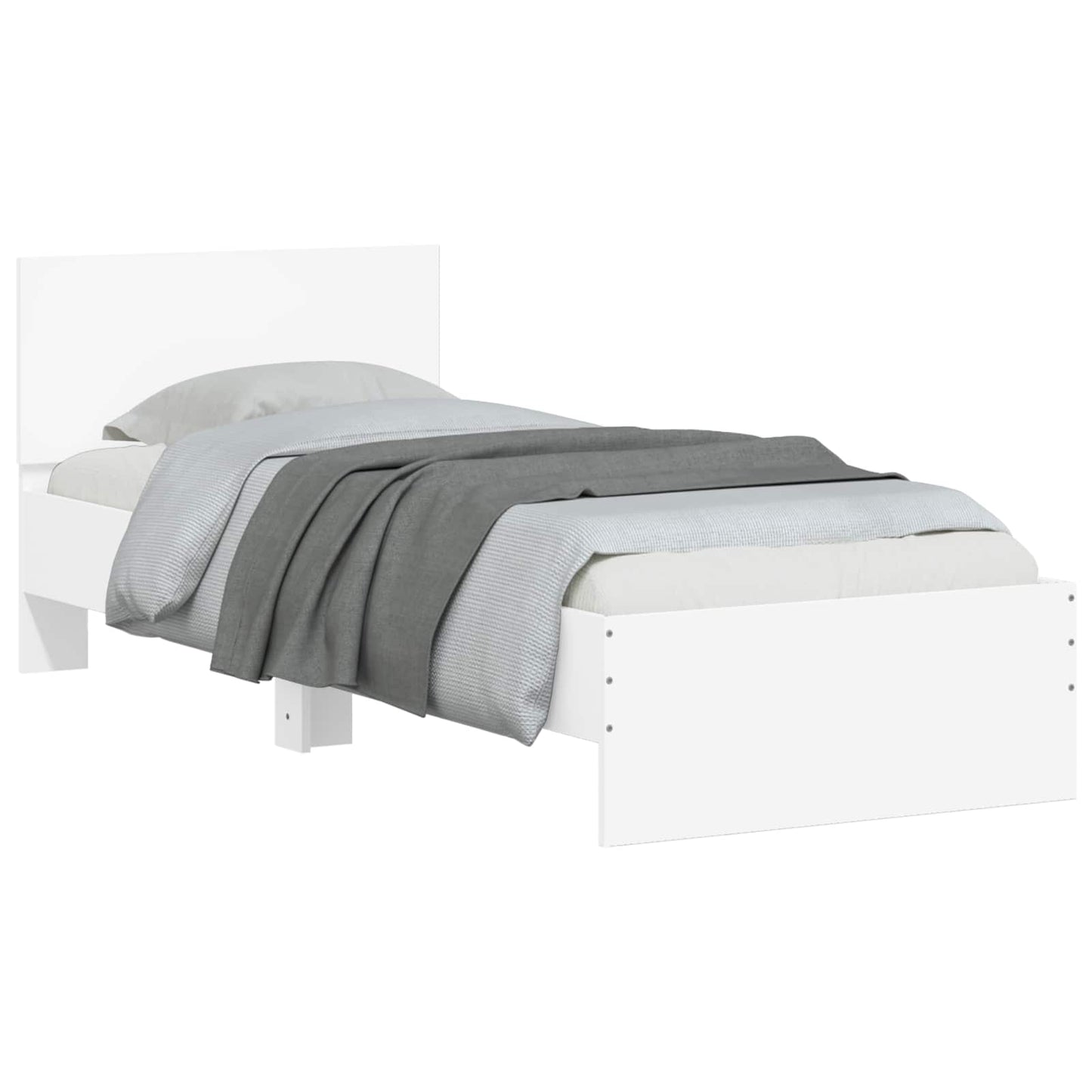 Bedframe Wandgemonteerd met hoofdeinde Wit Bewerkt hout