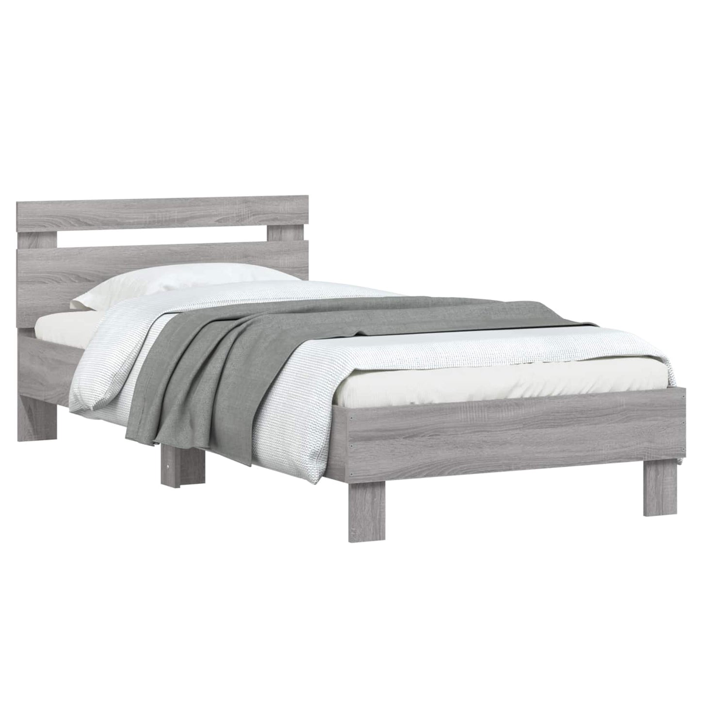 Bedframe Grijs Sonoma Bewerkt hout