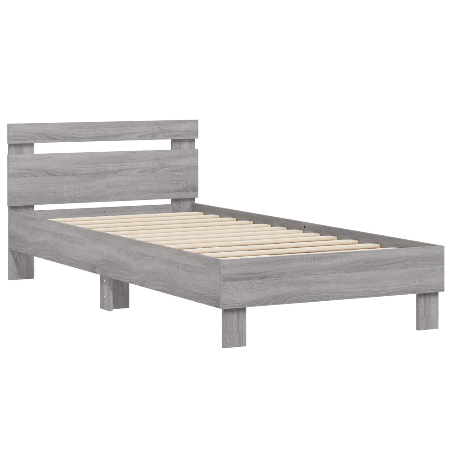Bedframe Grijs Sonoma Bewerkt hout