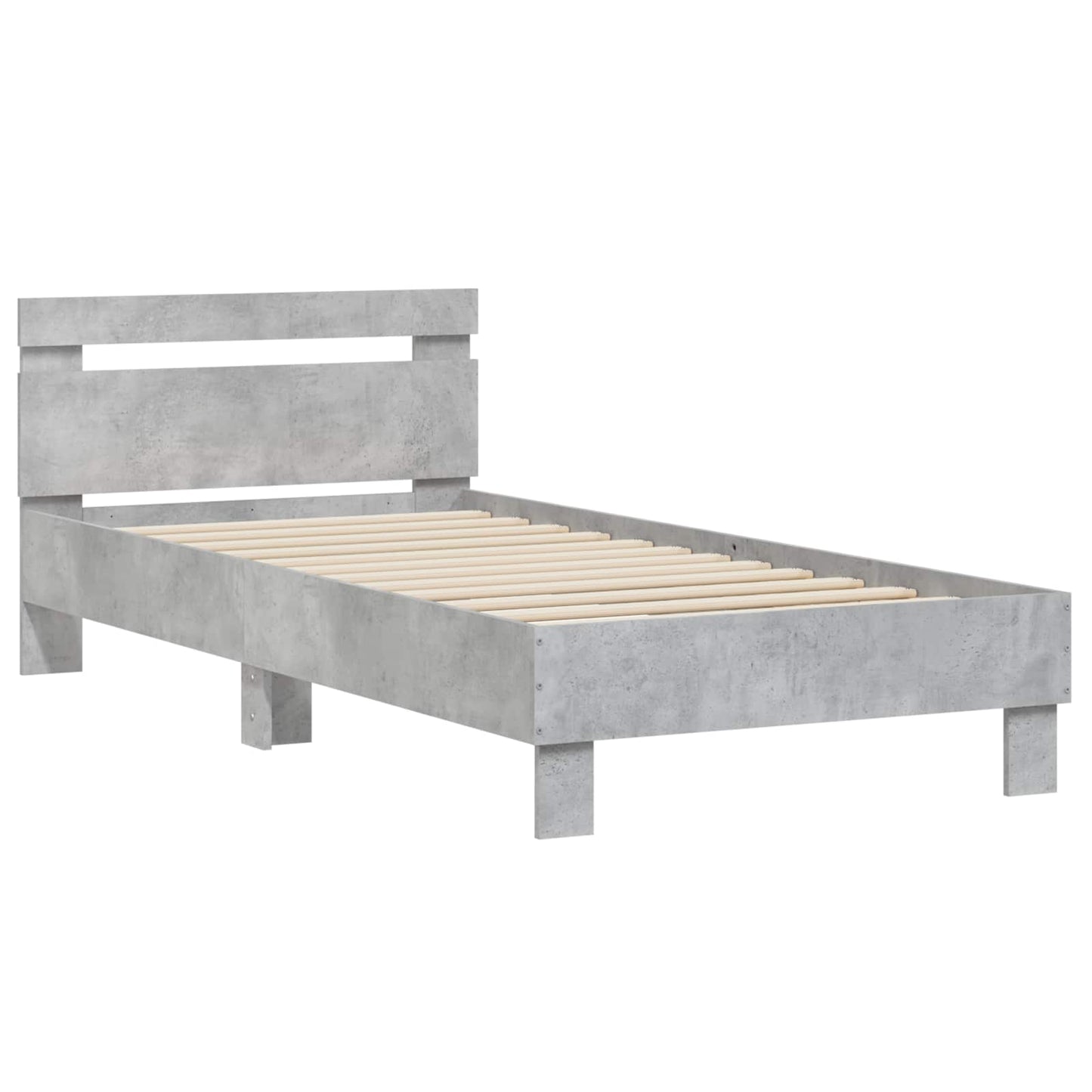 Bedframe Betongrijs Bewerkt hout