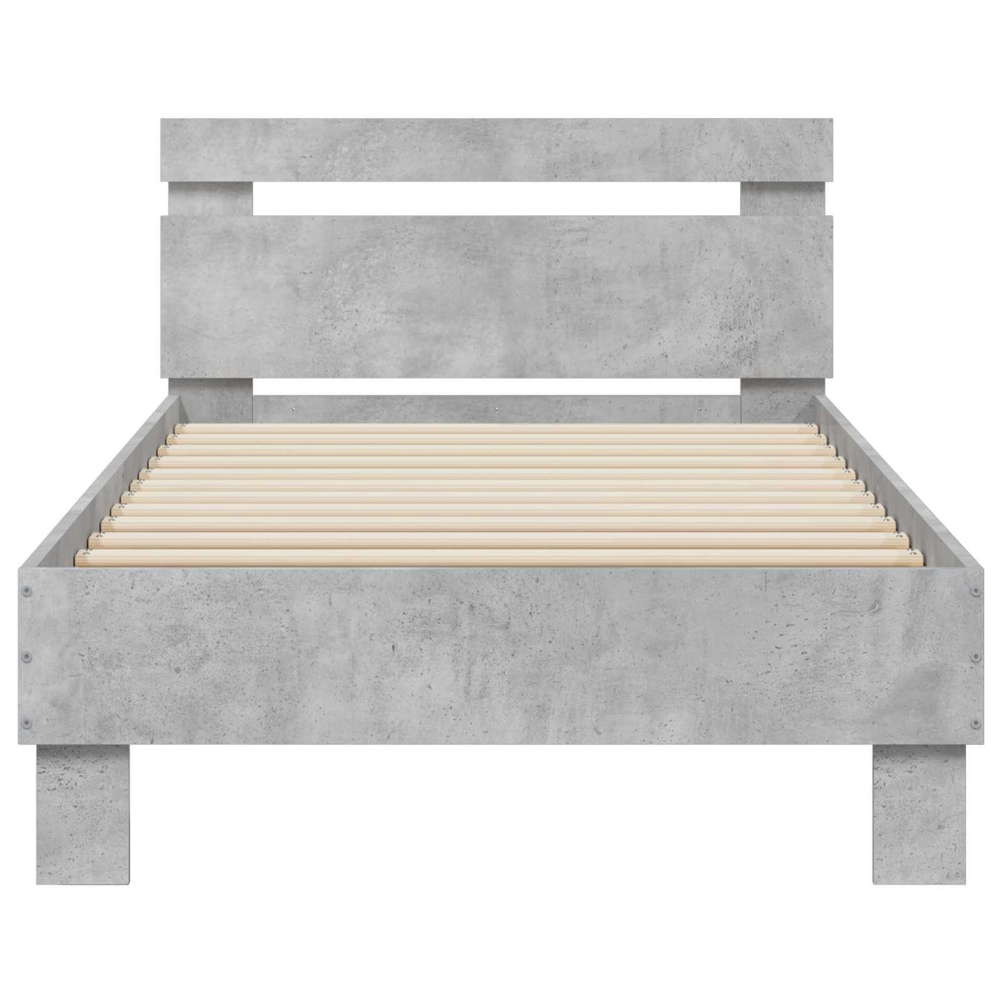 Bedframe Betongrijs Bewerkt hout
