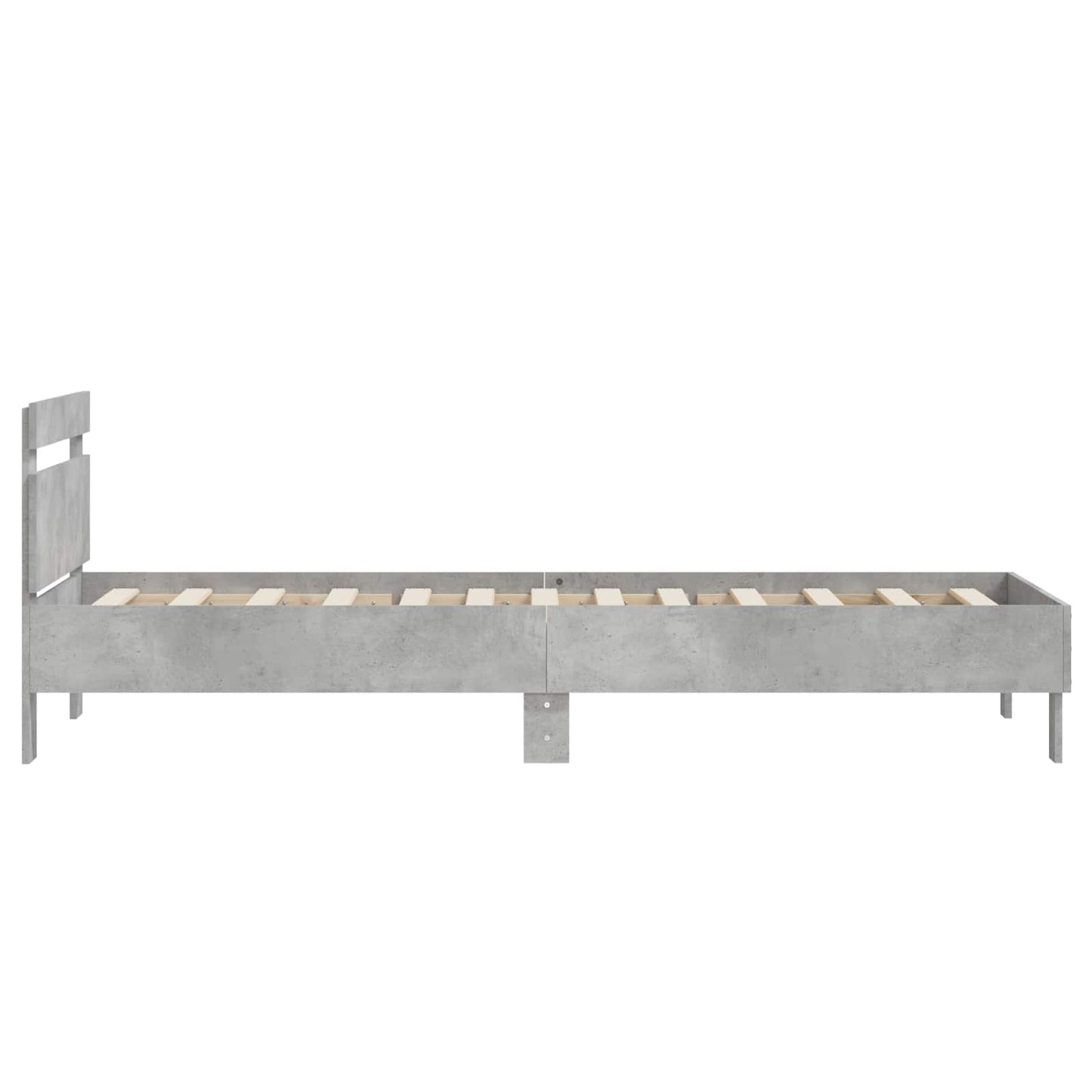 Bedframe Betongrijs Bewerkt hout