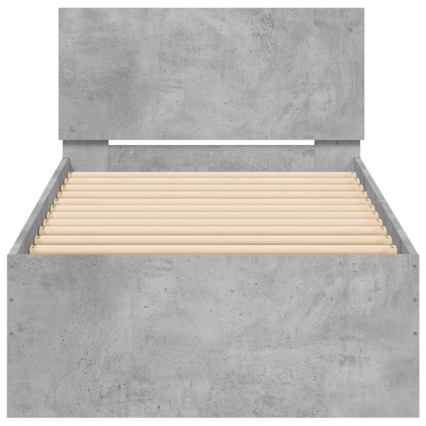 Bedframe Wandgemonteerd met hoofdeinde Betongrijs Bewerkt hout