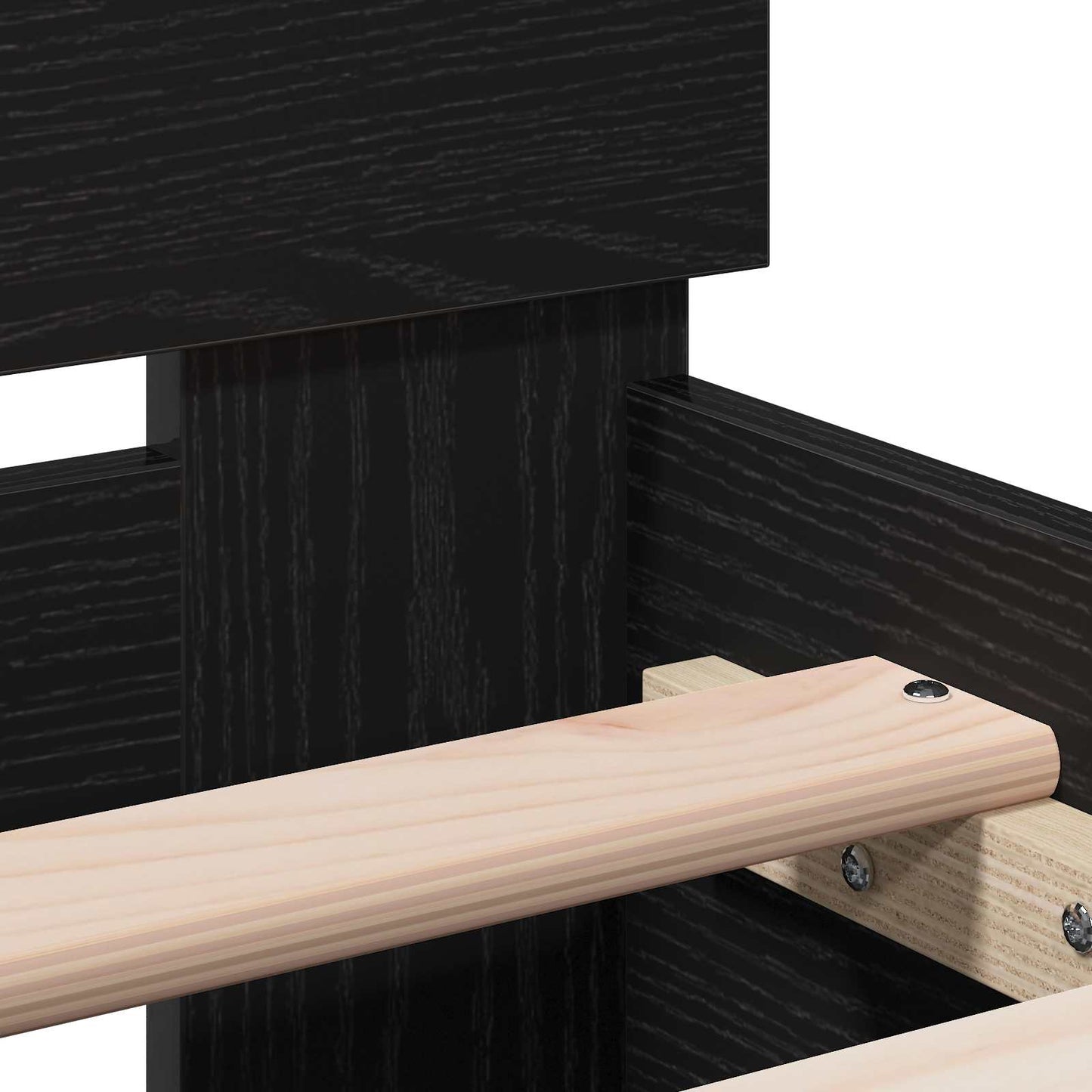 Bedframe Zwart eiken Bewerkt hout