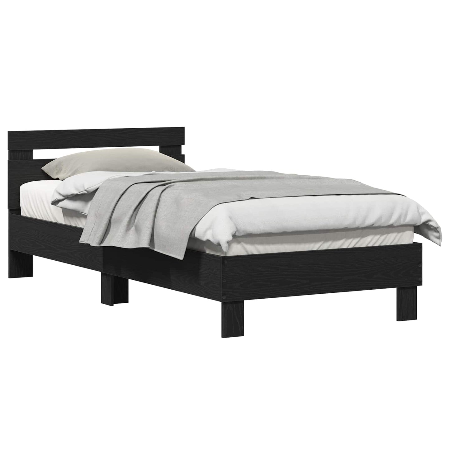 Bedframe Zwart eiken Bewerkt hout