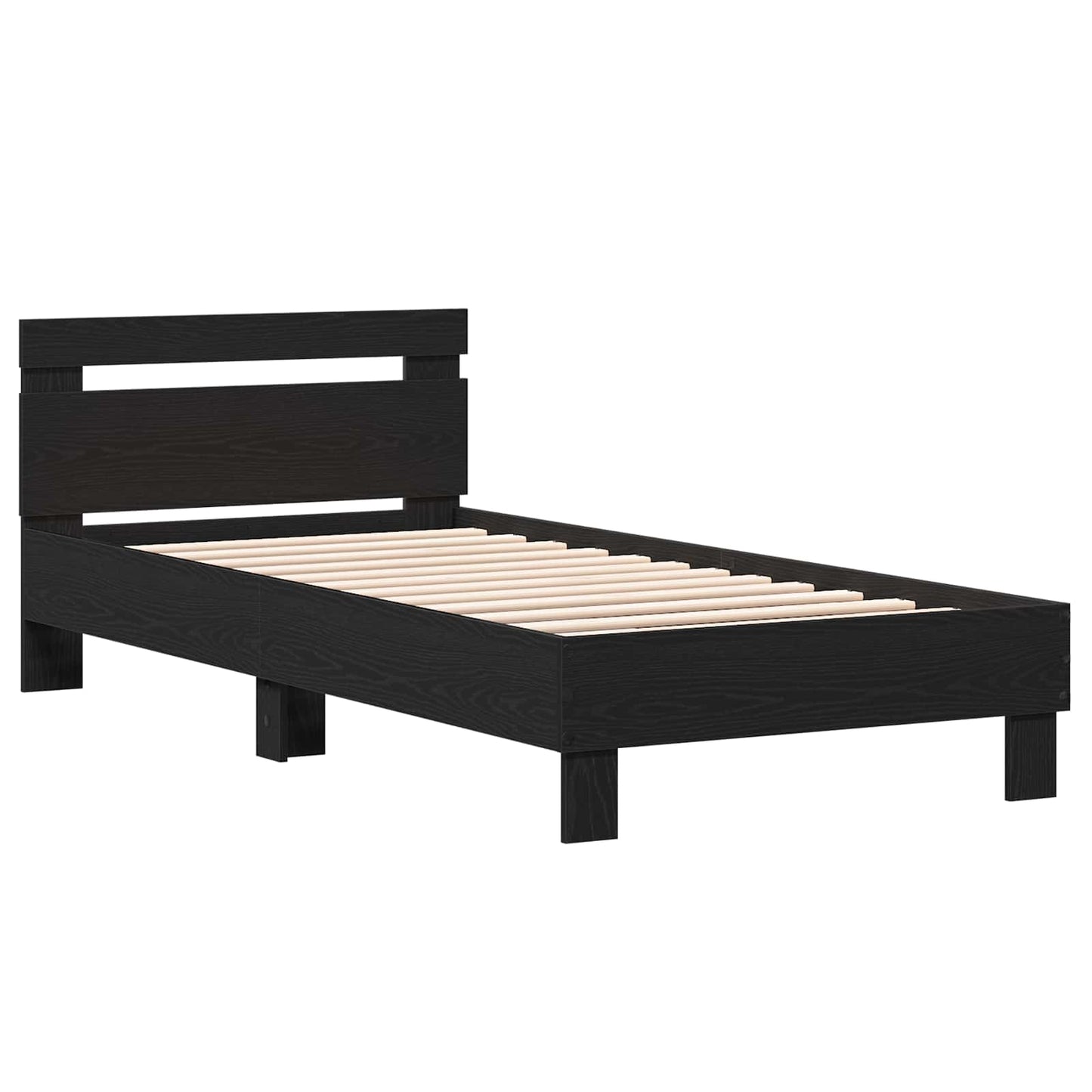Bedframe Zwart eiken Bewerkt hout