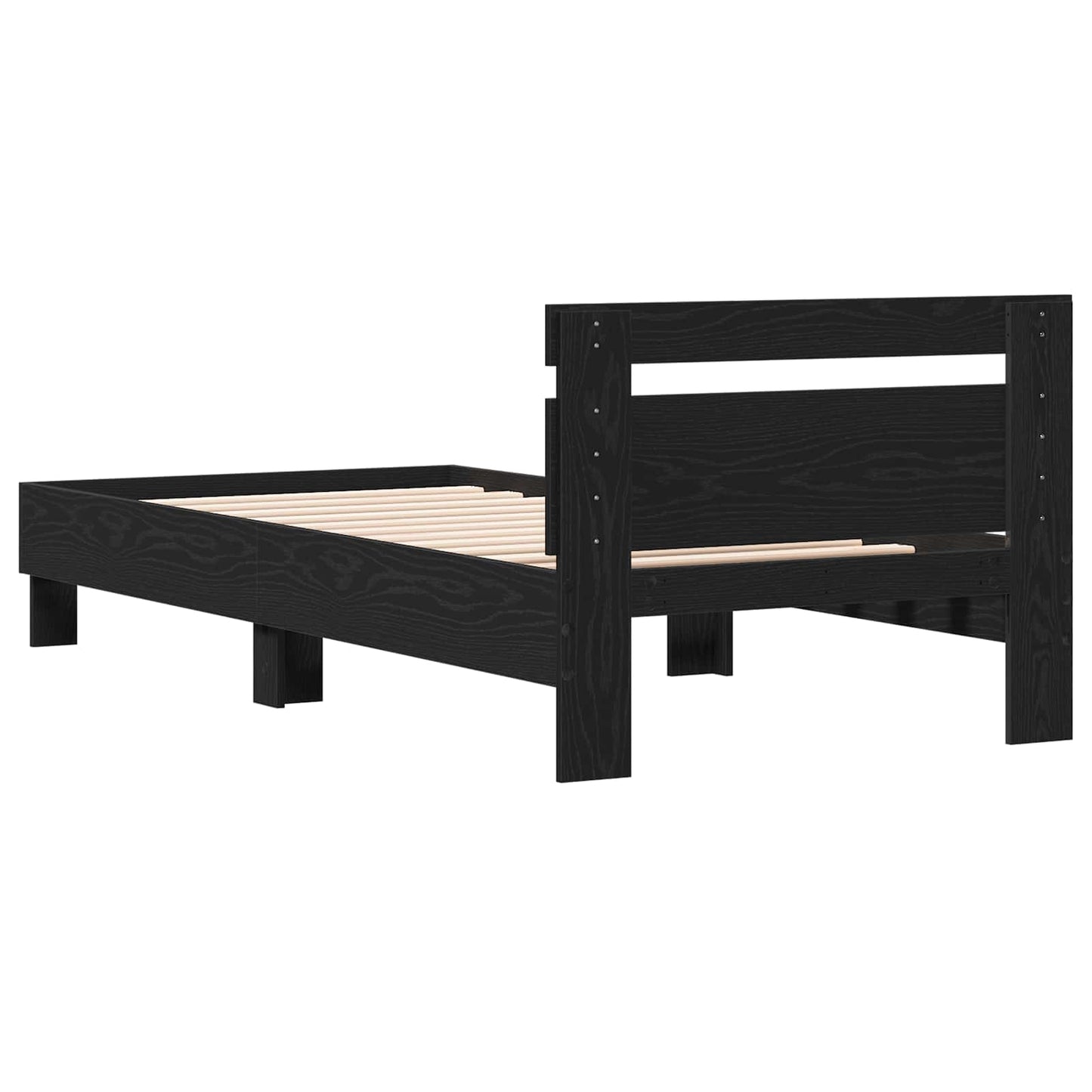Bedframe Zwart eiken Bewerkt hout