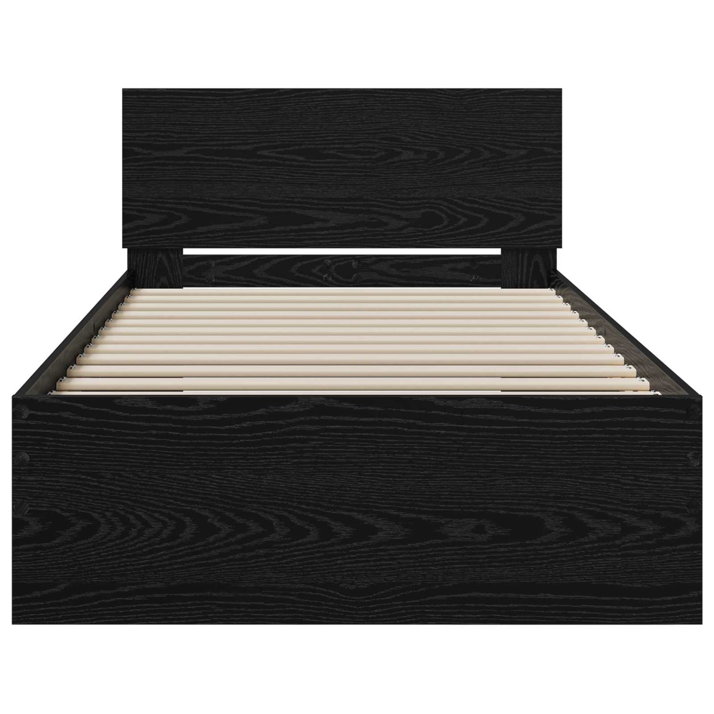 Bedframe Wandgemonteerd met hoofdeinde Zwart eiken Bewerkt hout