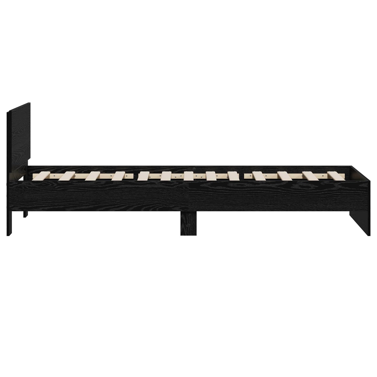 Bedframe Wandgemonteerd met hoofdeinde Zwart eiken Bewerkt hout