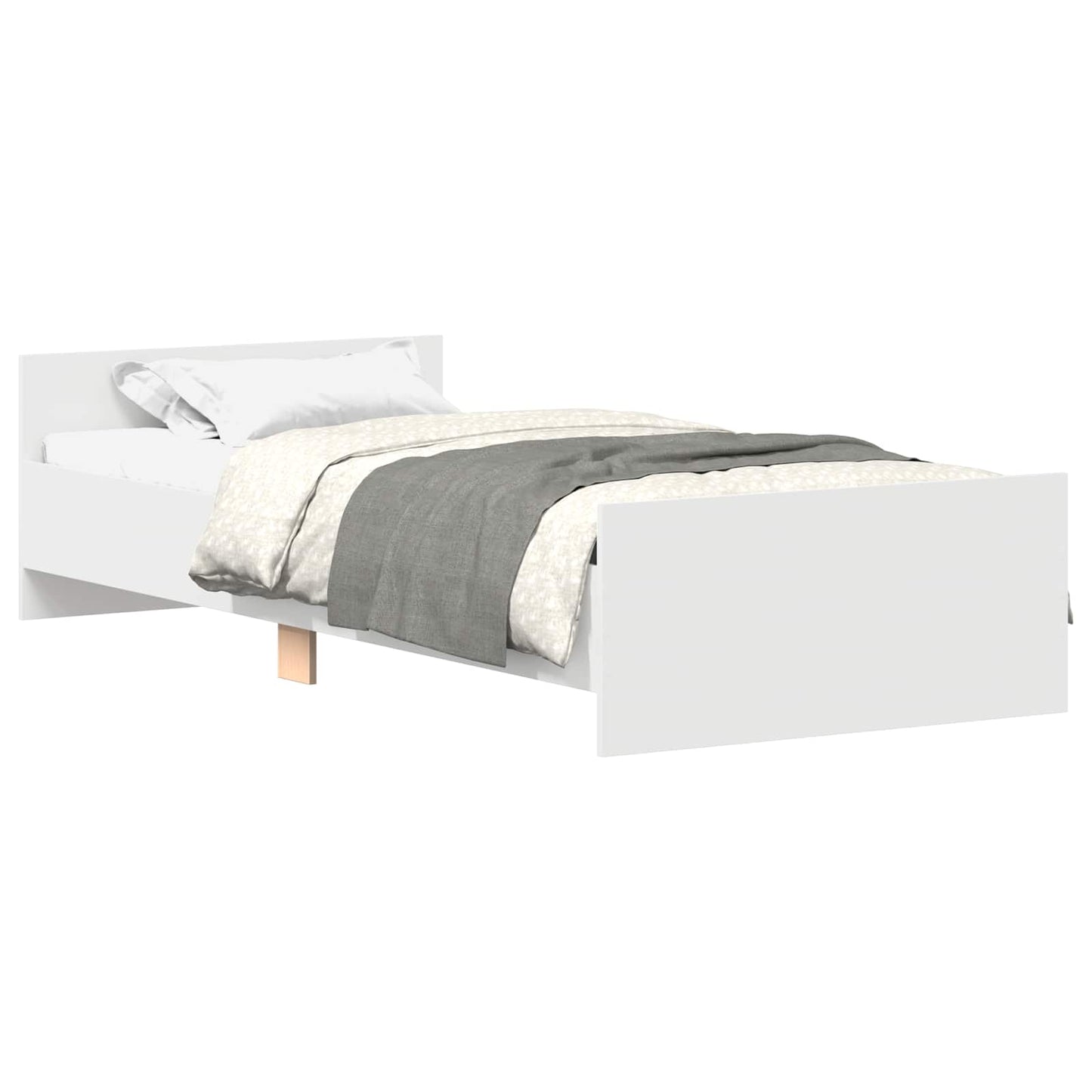 Bedframe met hoofdeinde Wit Bewerkt hout